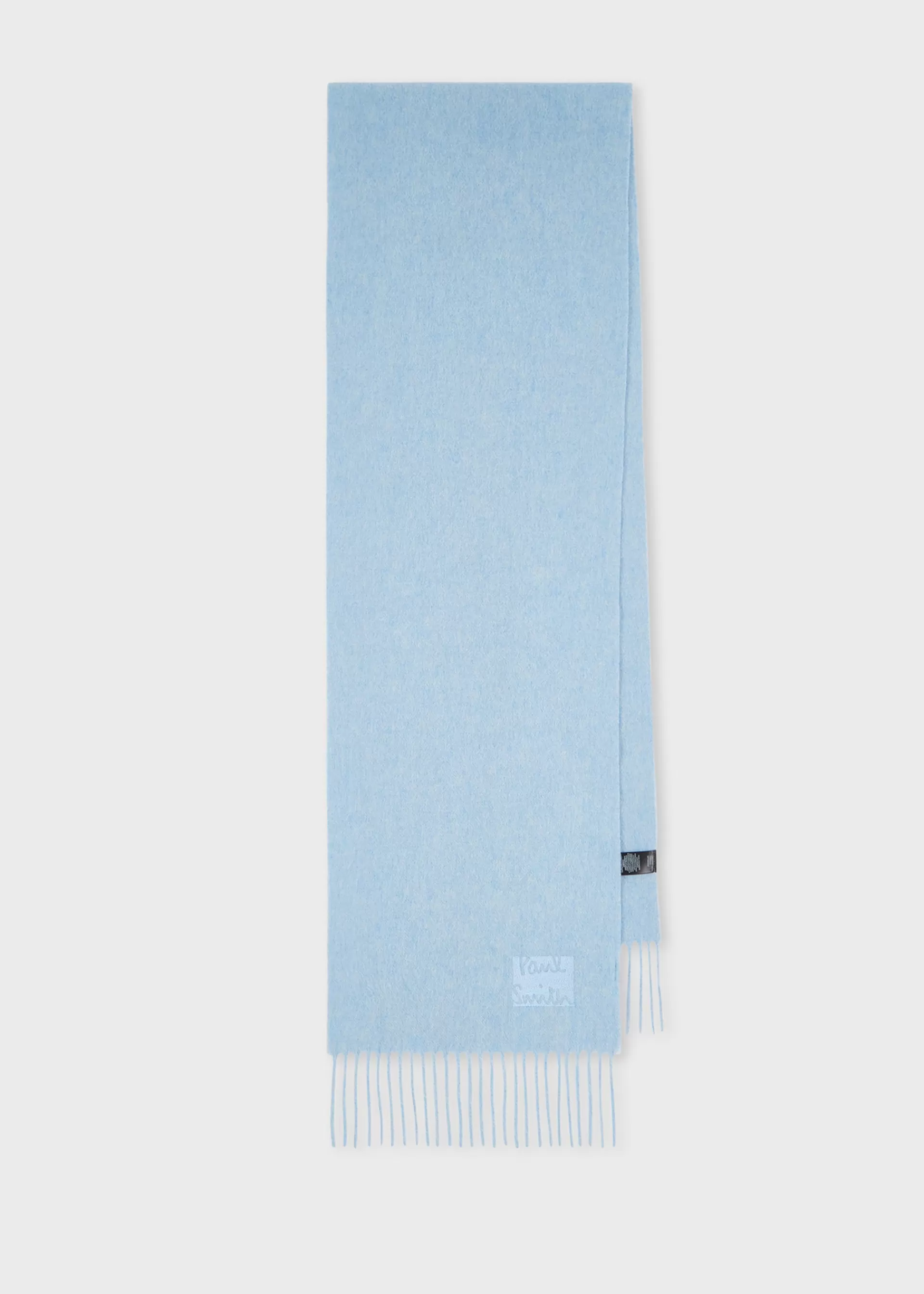 Light Blue Tonal Embroidered Logo Cashmere Scarf>Paul Smith Cheap