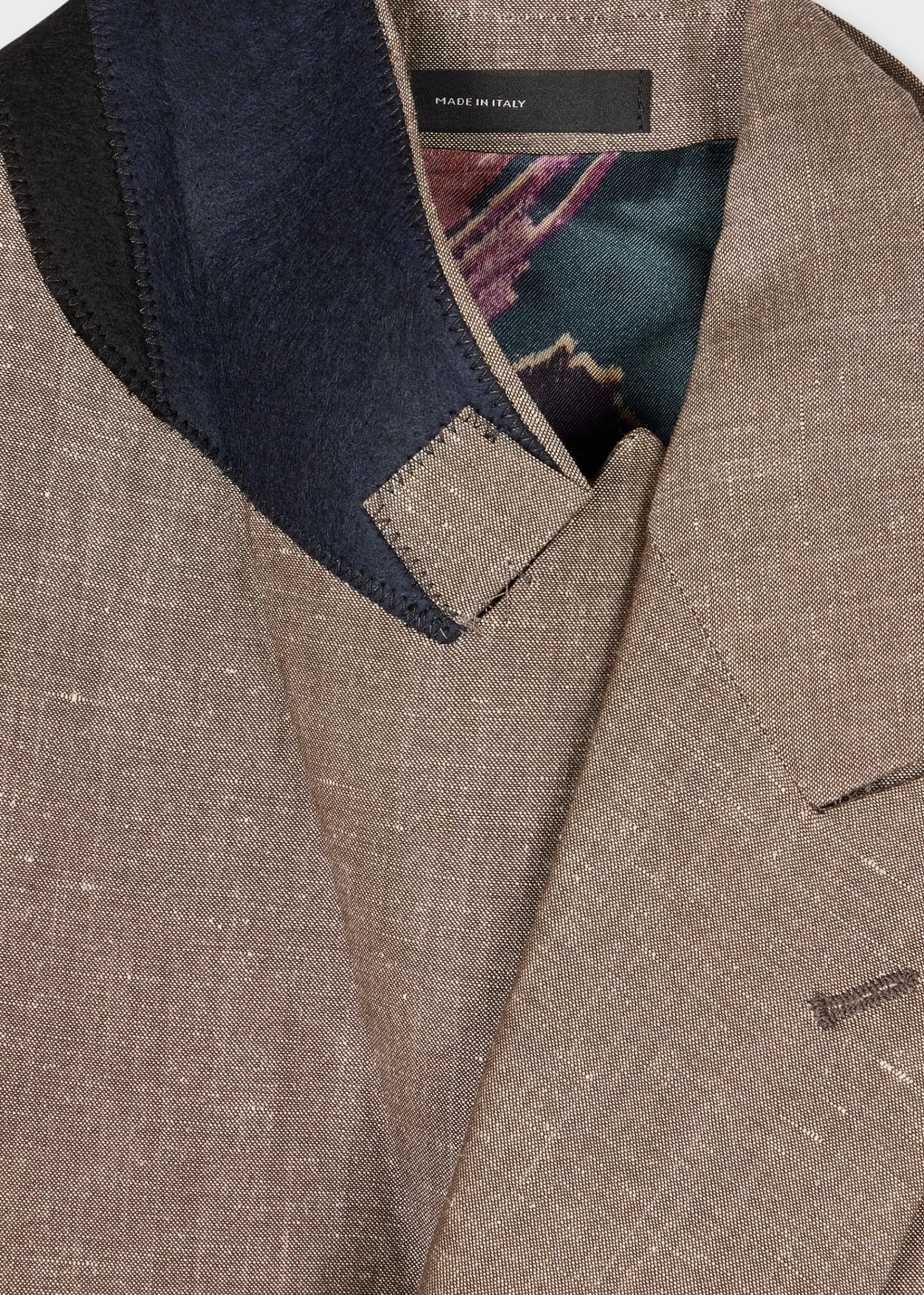 Light Brown Linen-Wool Double-Breasted Blazer>Paul Smith Store