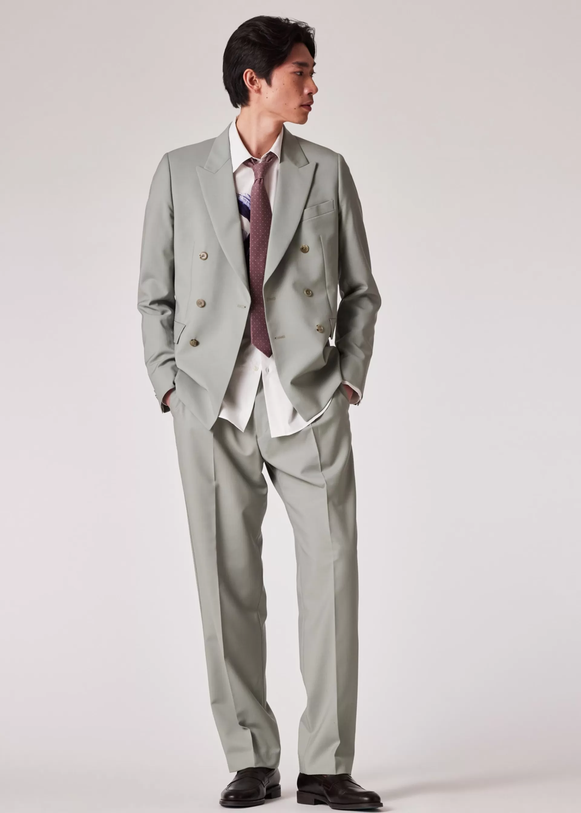 Light Green Wool-Mohair Double-Breasted Blazer>Paul Smith Discount