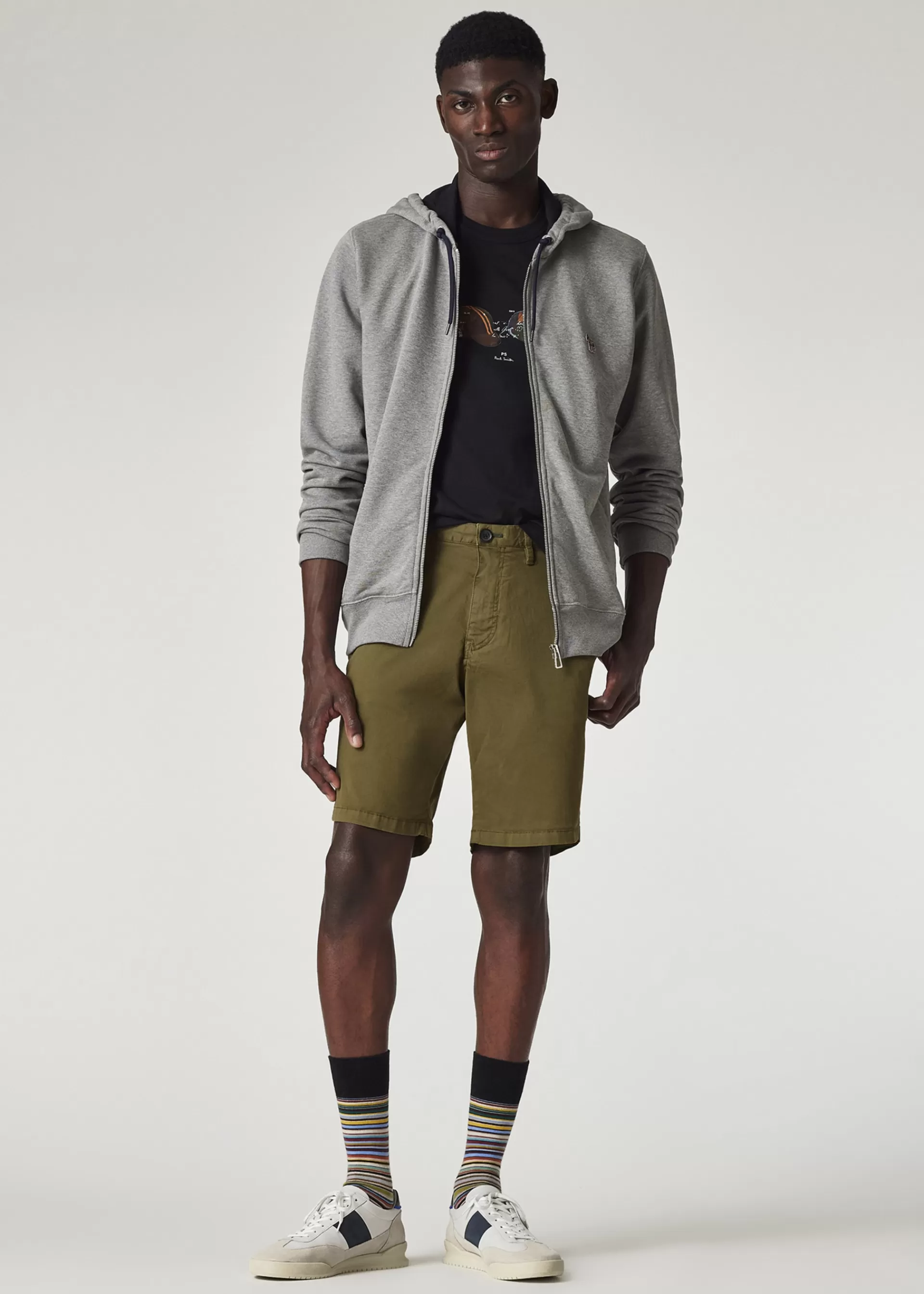 Light Khaki Stretch Pima-Cotton Shorts>Paul Smith Clearance
