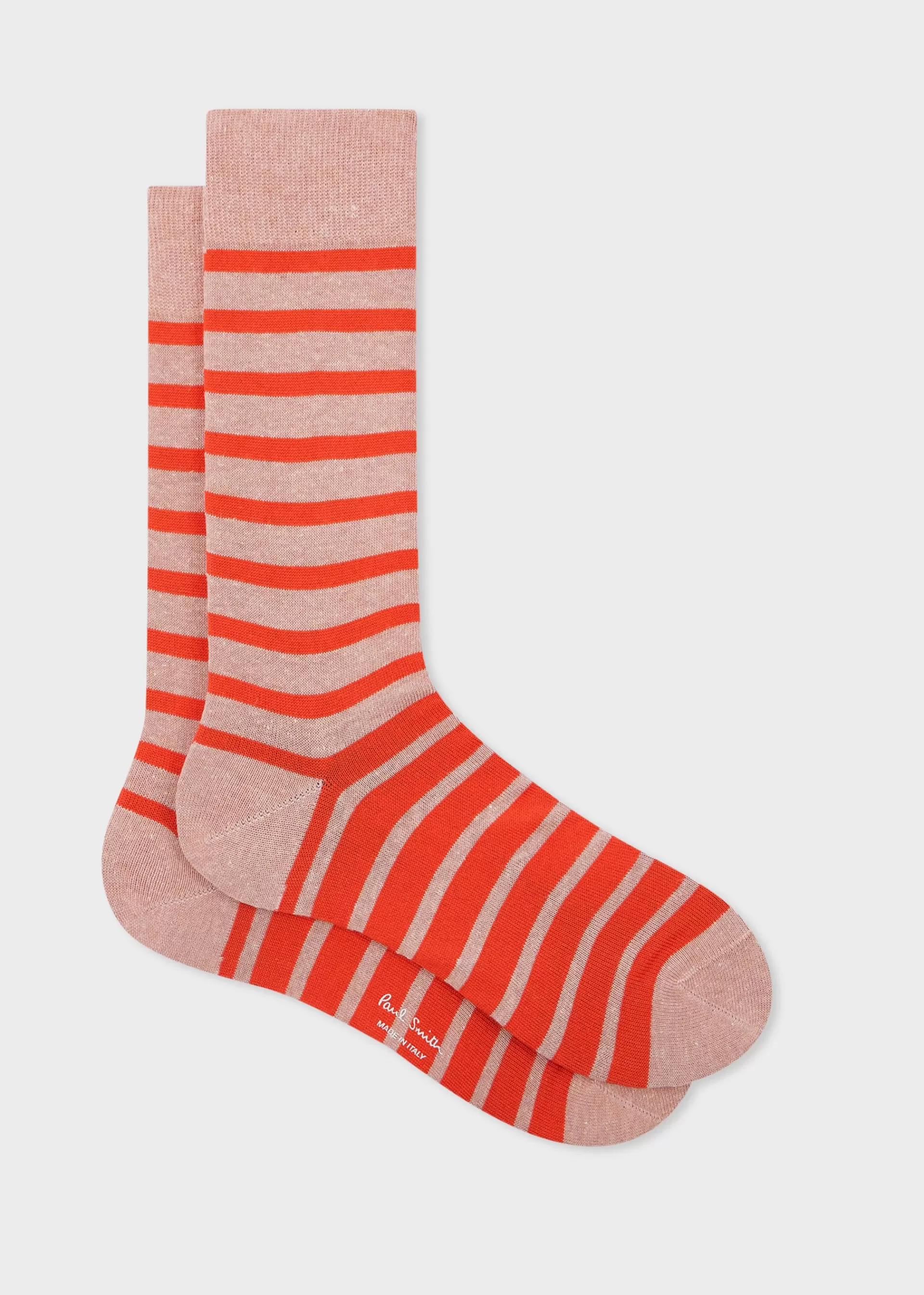 Light Pink Cotton-Blend Stripe Socks>Paul Smith Clearance