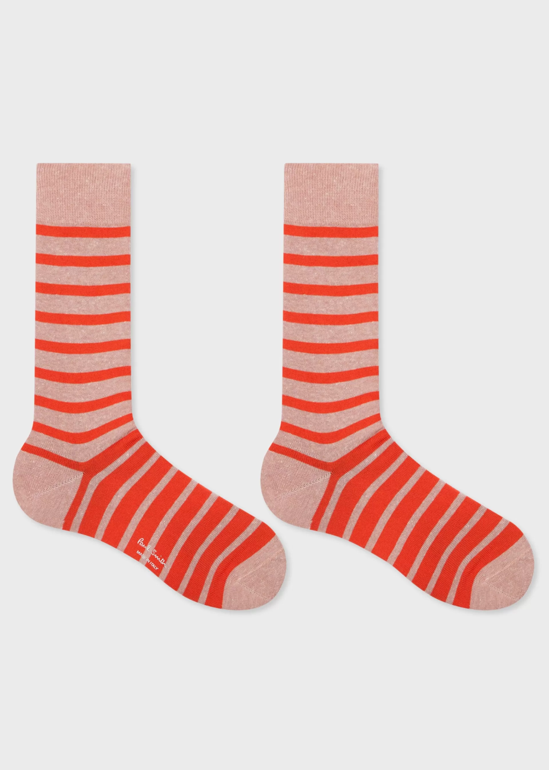 Light Pink Cotton-Blend Stripe Socks>Paul Smith Clearance