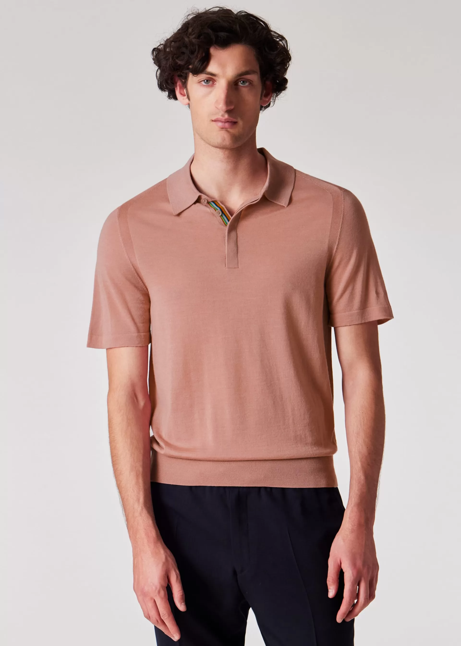 Light Pink Merino Wool Polo Shirt>Paul Smith Best Sale