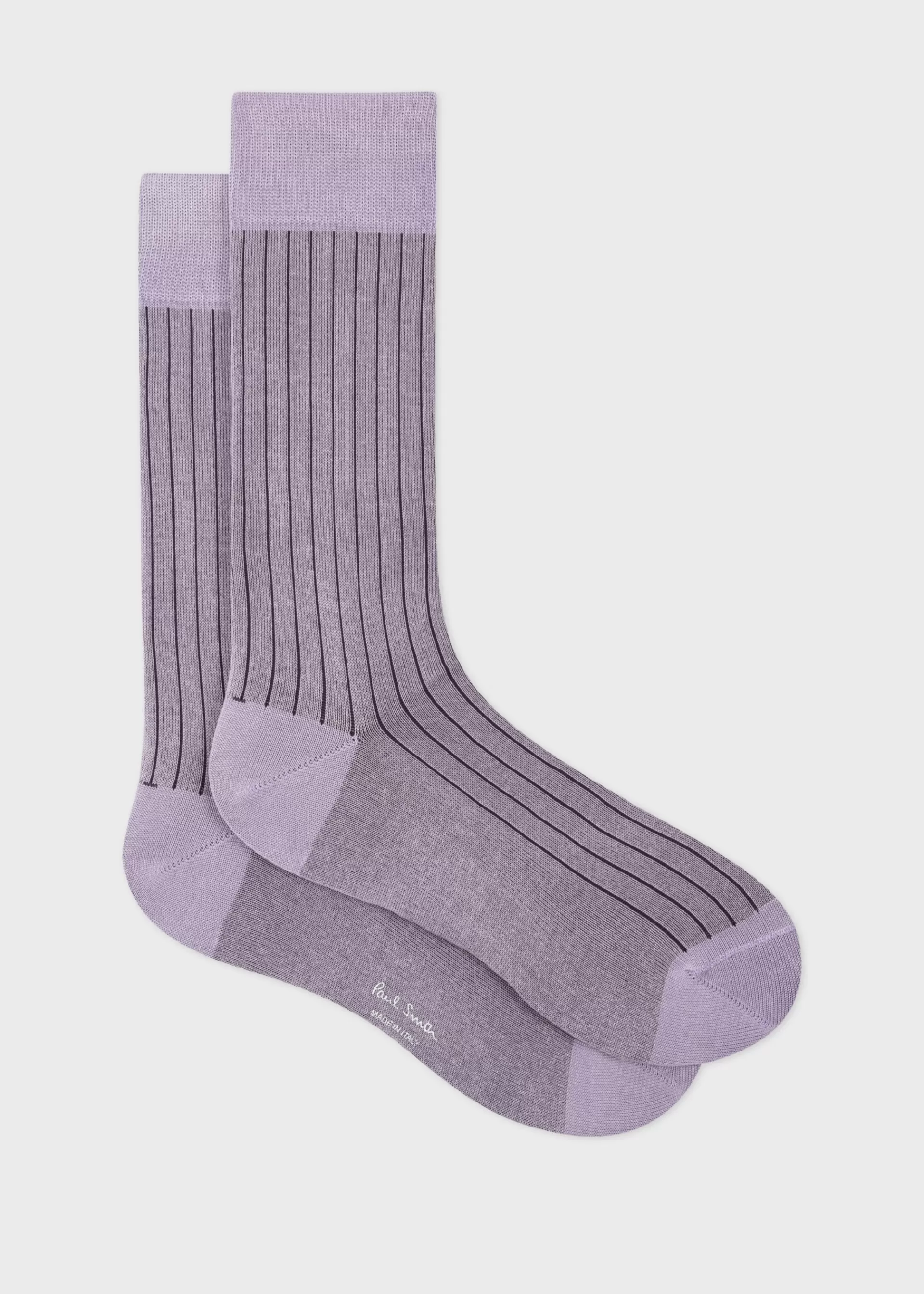 Light Purple Ribbed Cotton-Blend Socks>Paul Smith Shop