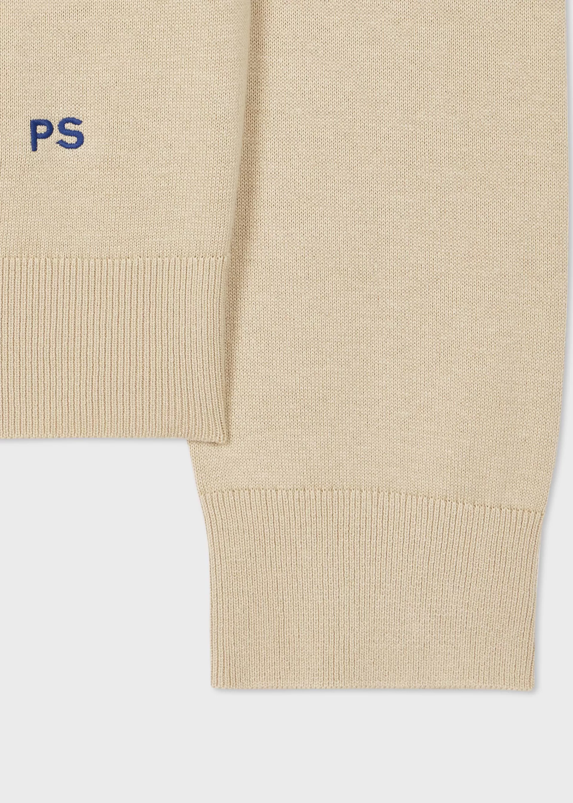 Light Stone Half Zip Knit Organic Cotton Sweater>Paul Smith Online