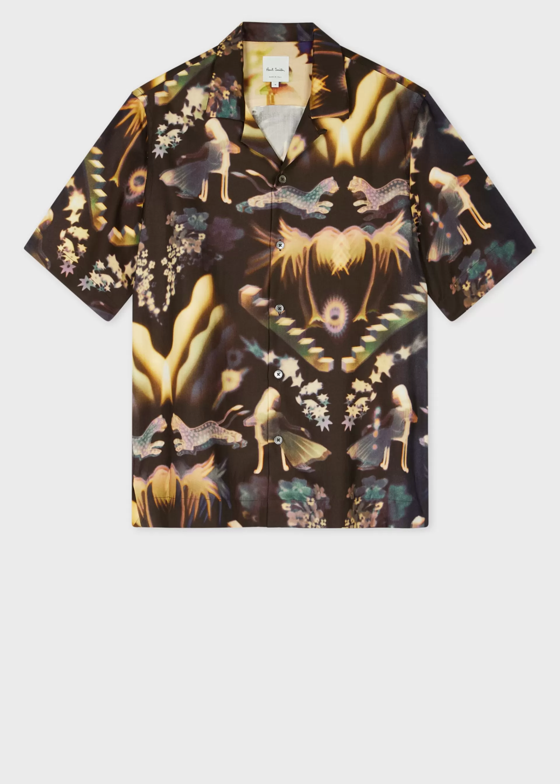 Lumiere' Print Lyocell Short-Sleeve Shirt>Paul Smith Discount
