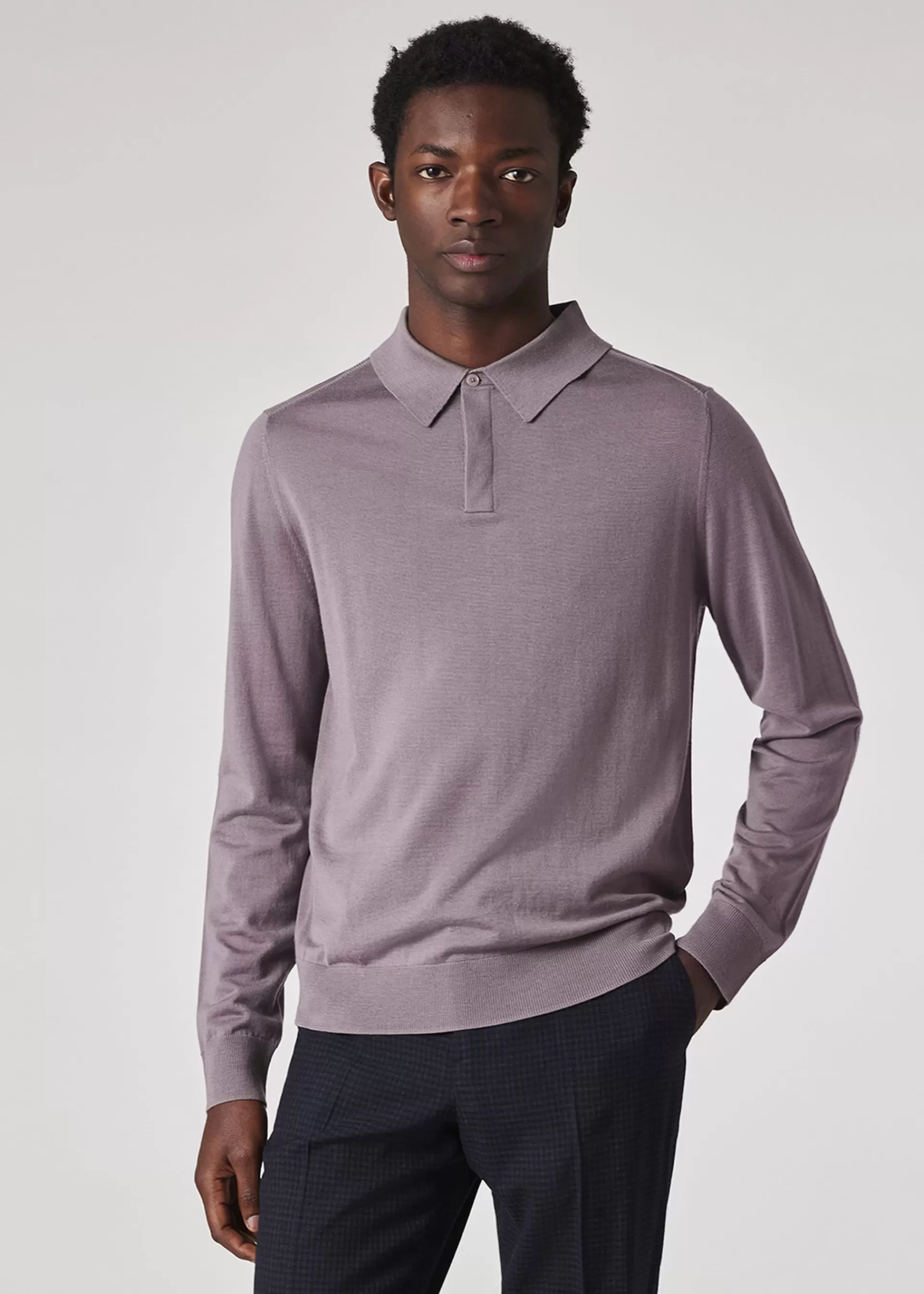 Merino Wool Knitted Long-Sleeve Polo Shirt>Paul Smith Flash Sale