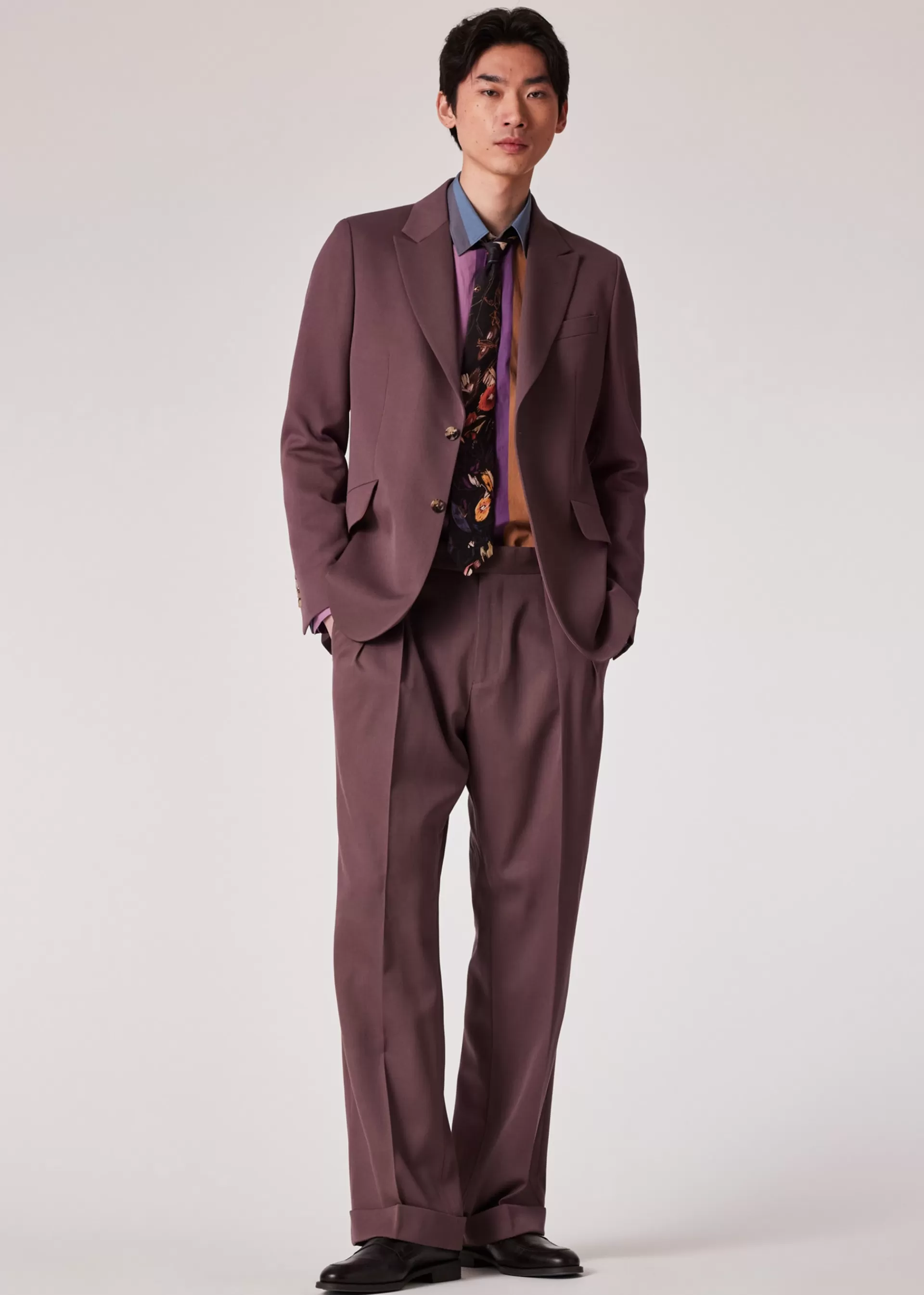 Wool Gabardine Double-Pleat Wide Leg Trousers>Paul Smith Cheap