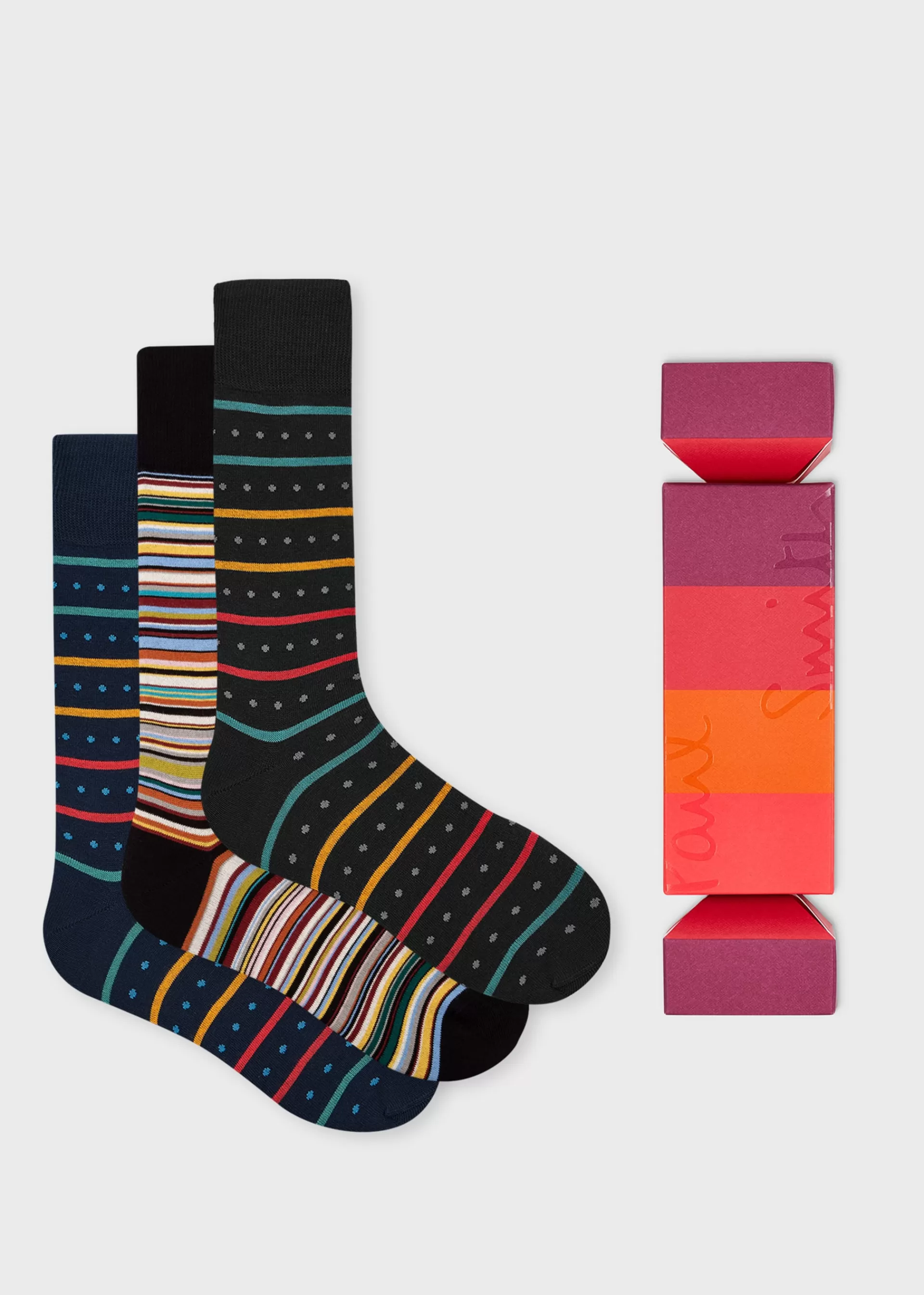 Men's Mixed Stripe 'Festive Cracker' Socks Three Pack>Paul Smith Cheap