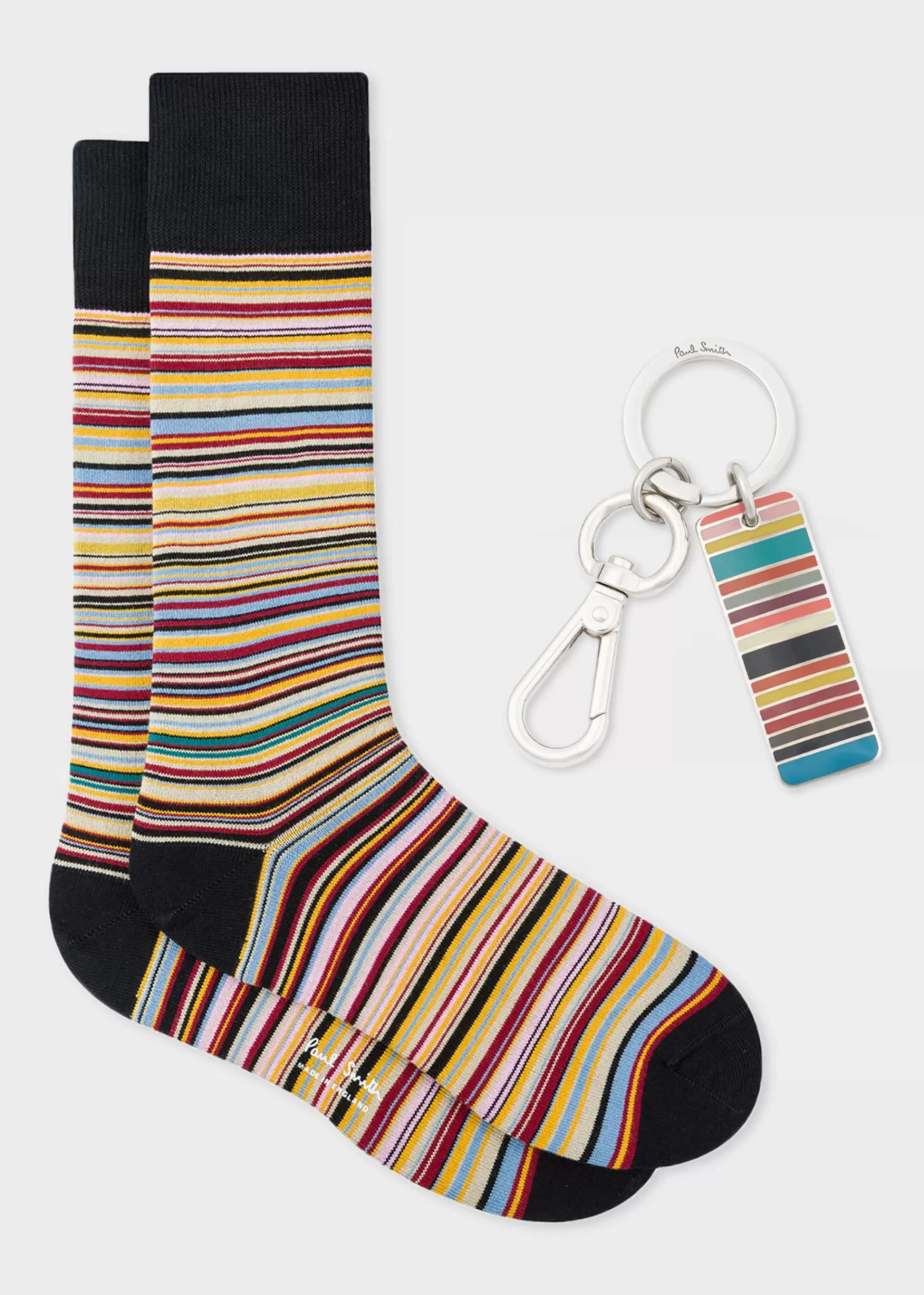 Men's 'Signature Stripe' Socks & Keyring Gift Set>Paul Smith Clearance