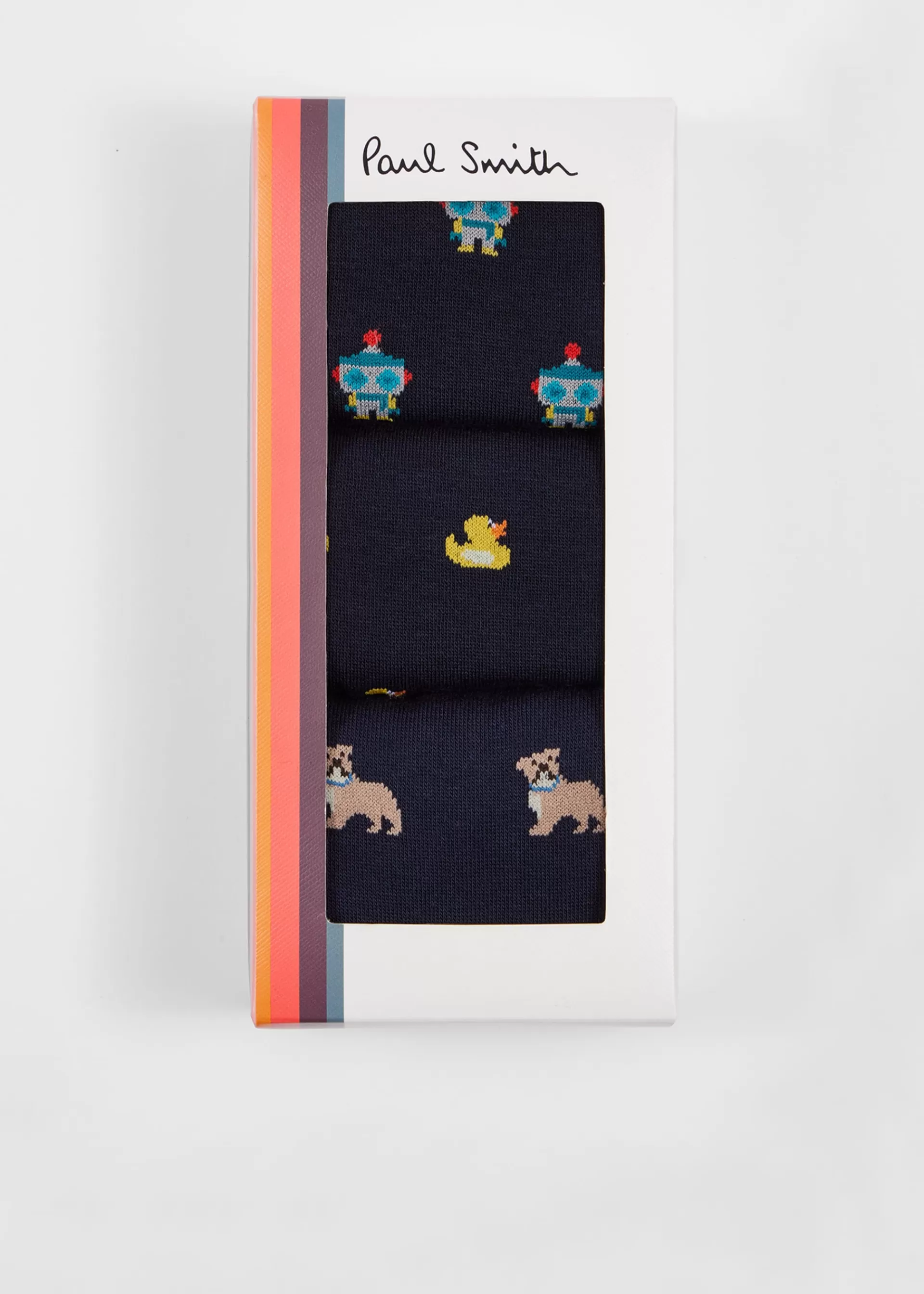 Mixed 'Novelty' Robot Motif Socks Three Pack>Paul Smith Flash Sale