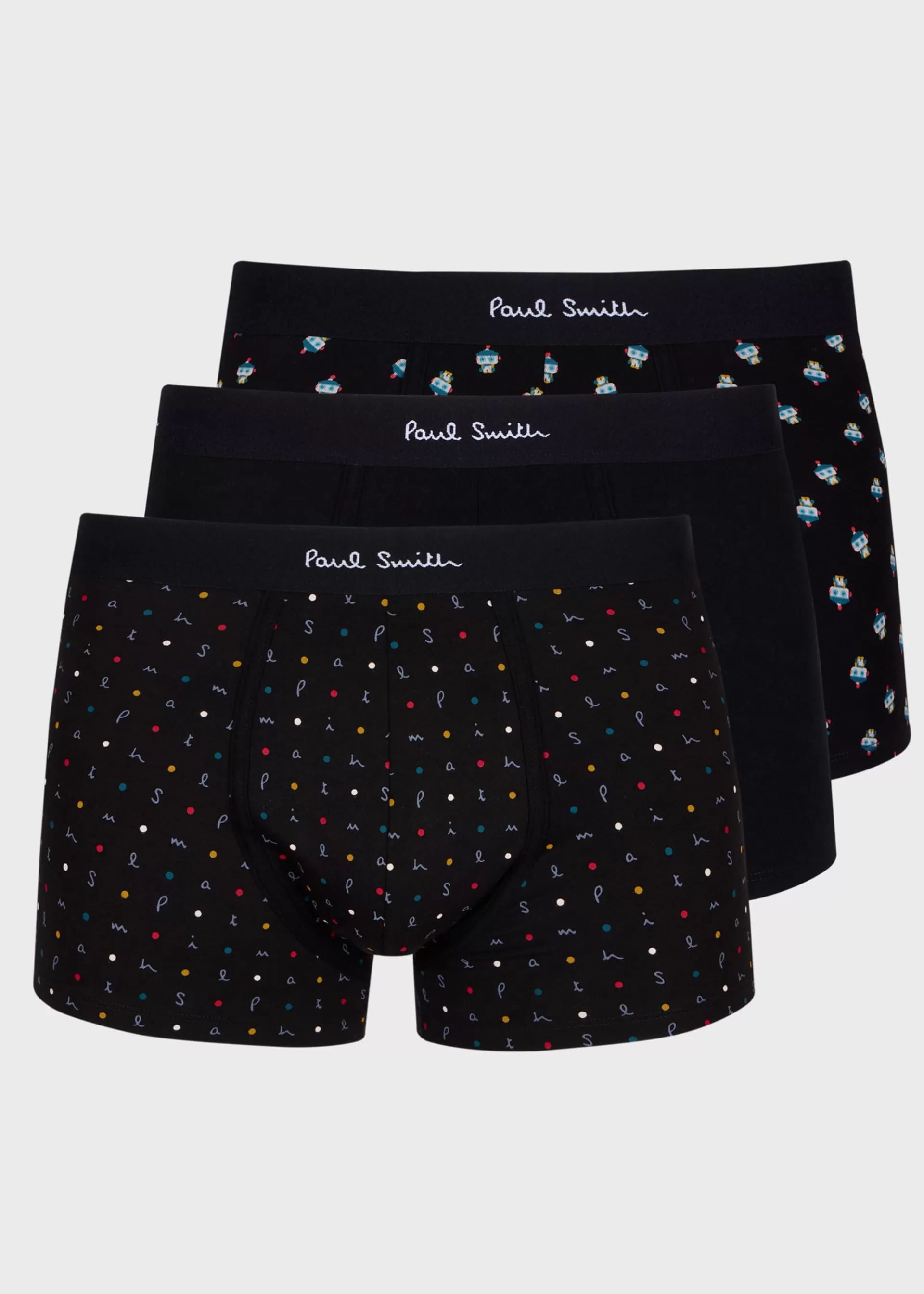 Mixed Robot and Alphabet Boxer Briefs Three Pack>Paul Smith Store