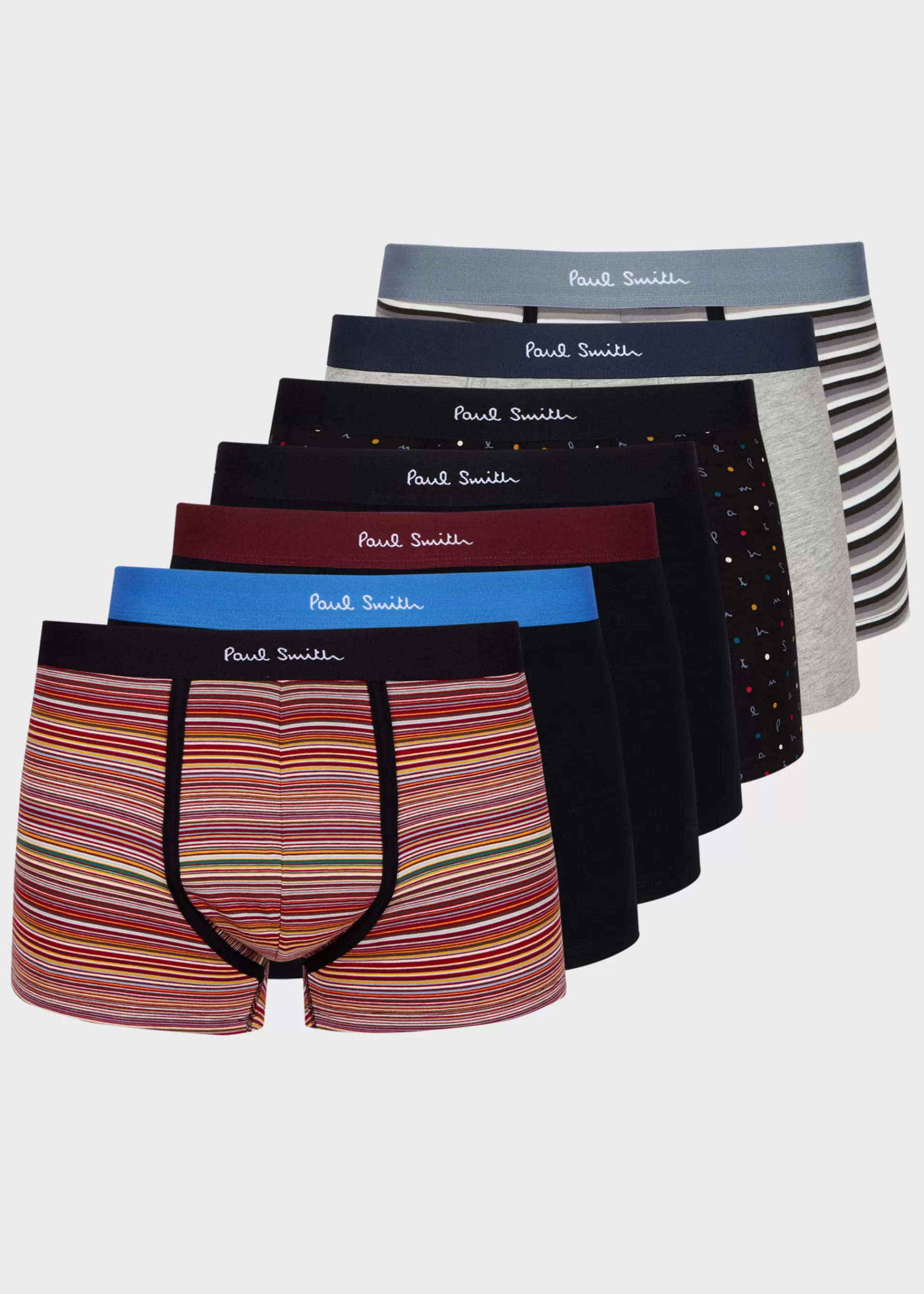 Mixed 'Signature Stripe' and Pattern Boxer Briefs Seven Pack>Paul Smith Discount