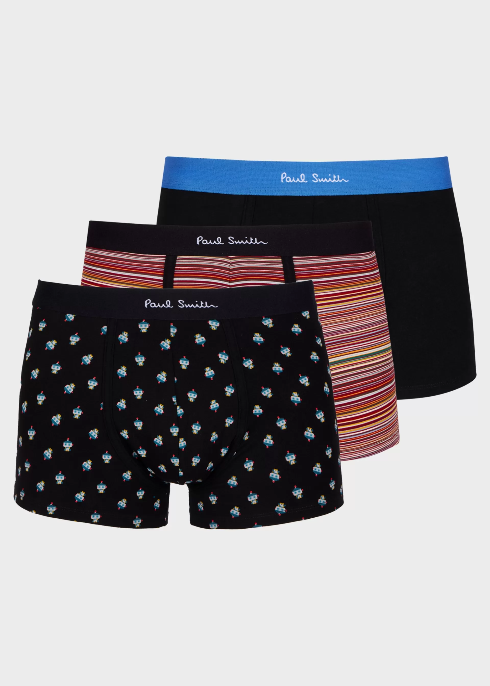 Mixed 'Signature Stripe' and Robot Boxer Briefs Three Pack>Paul Smith Sale