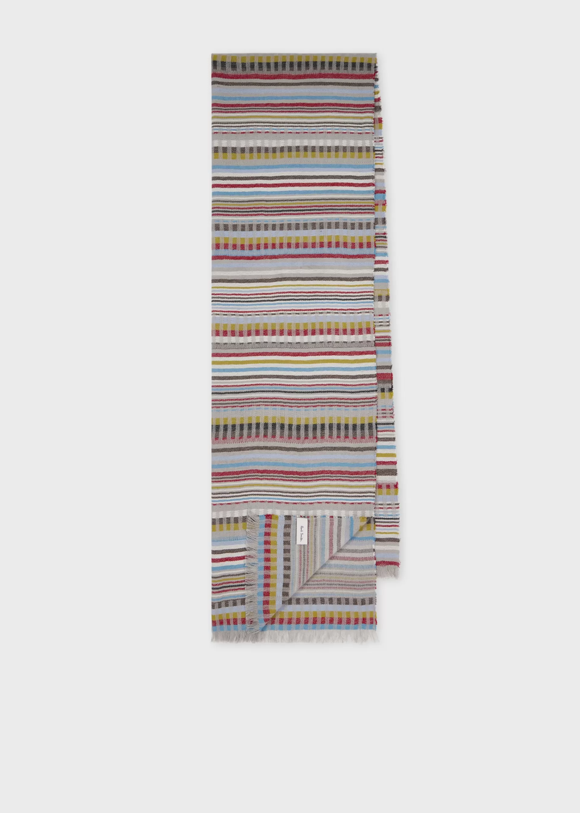 Multi Colour Multi Stripe Silk-Blend Scarf>Paul Smith Online