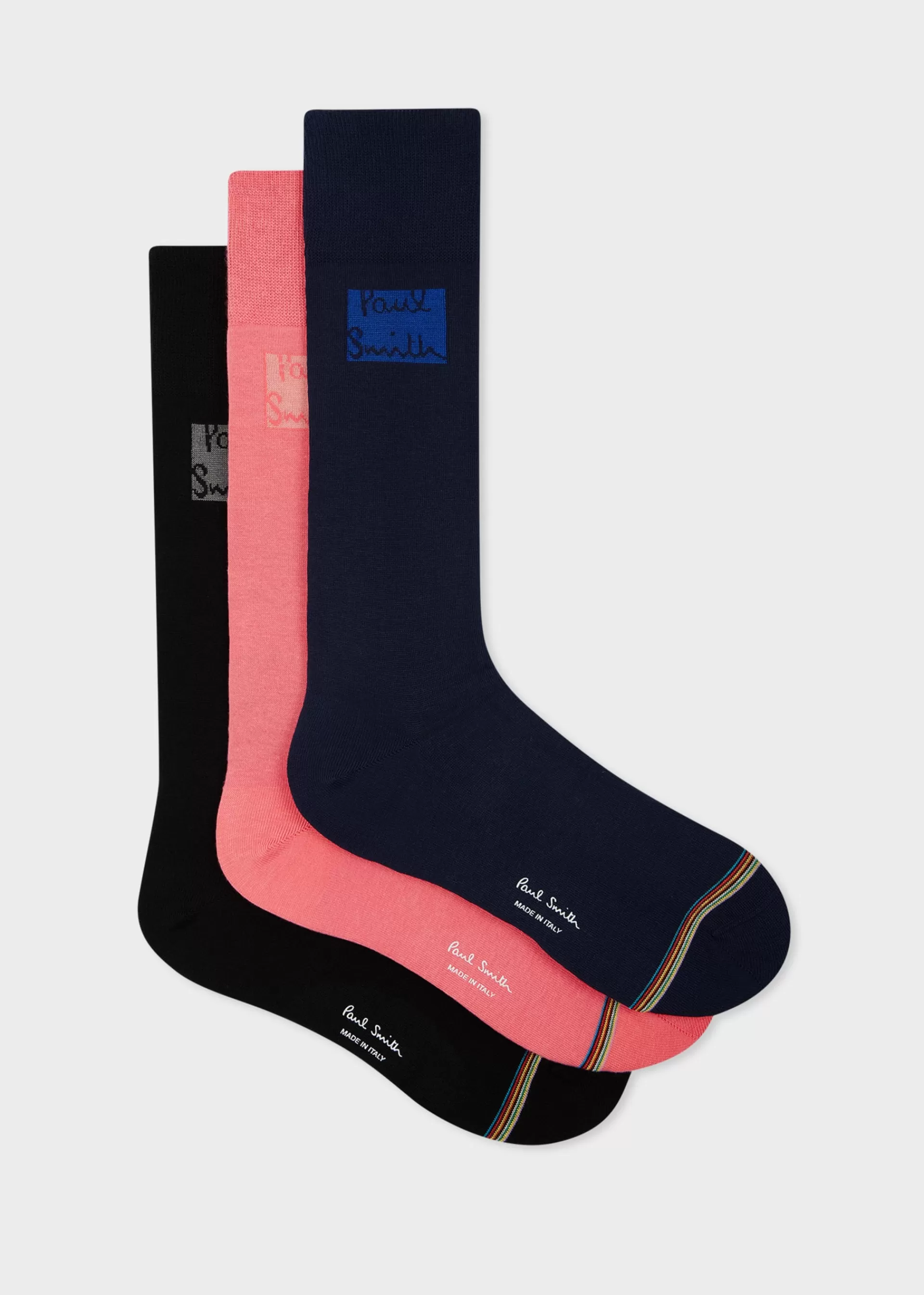 Logo 'Signature Stripe' Tipped Socks Three Pack>Paul Smith Hot