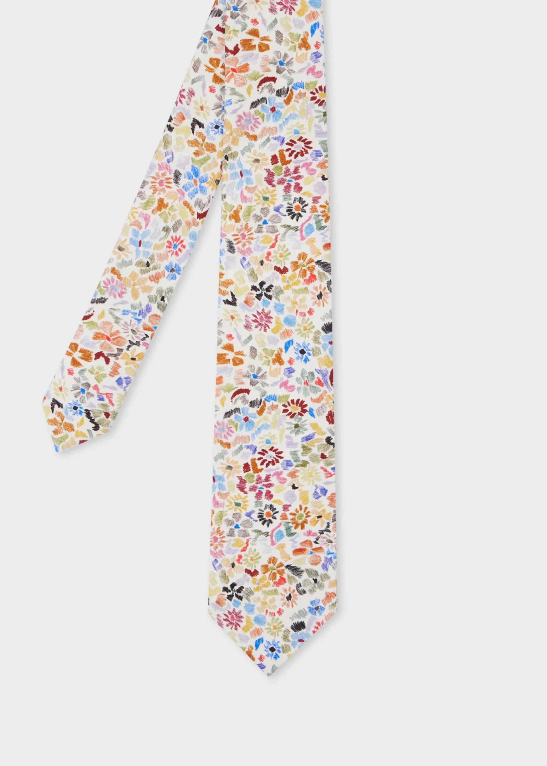 'Pencil Floral' Cotton Tie>Paul Smith Fashion