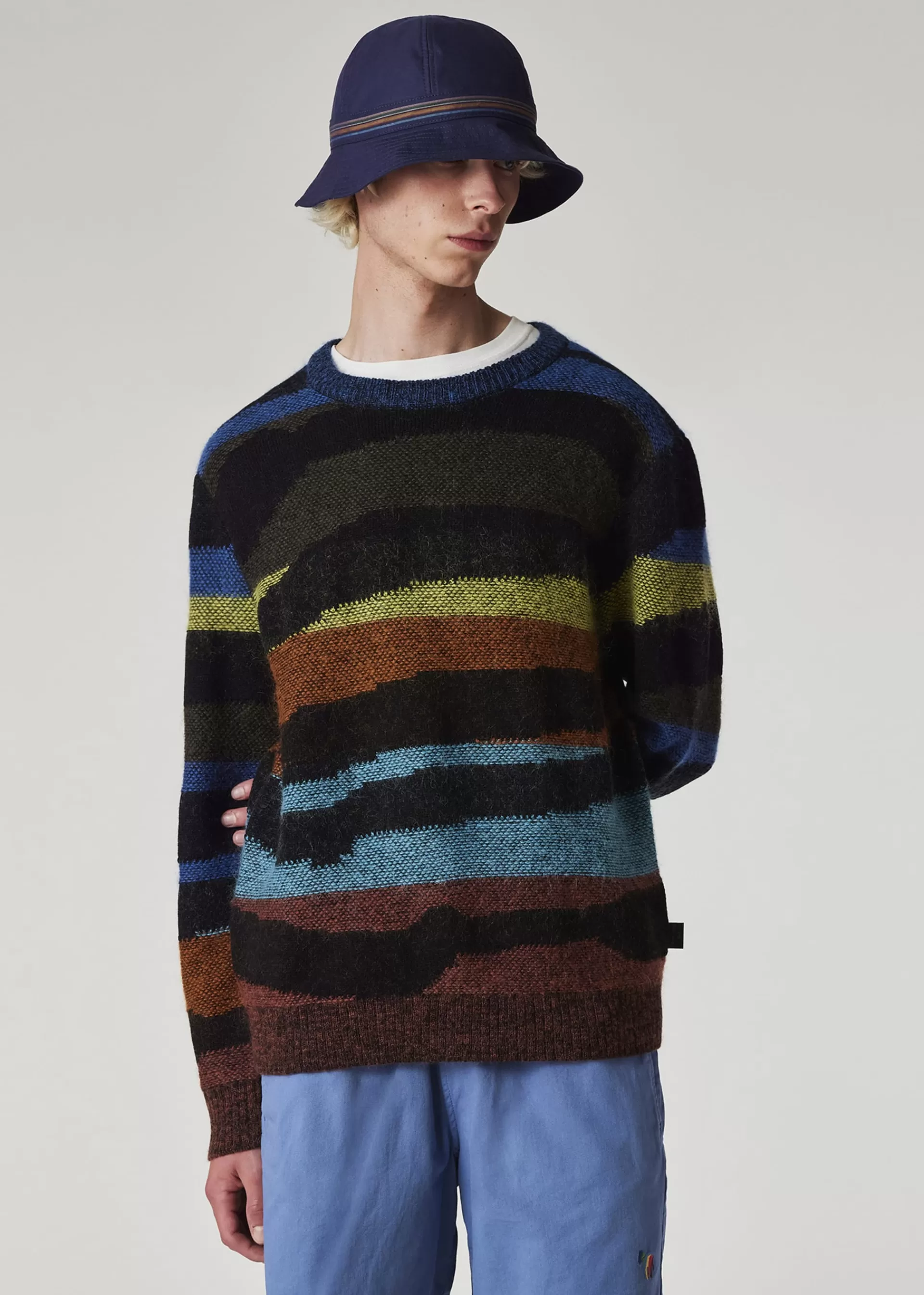 Multi-Wave Stripe Cotton-Mohair Sweater>Paul Smith Shop