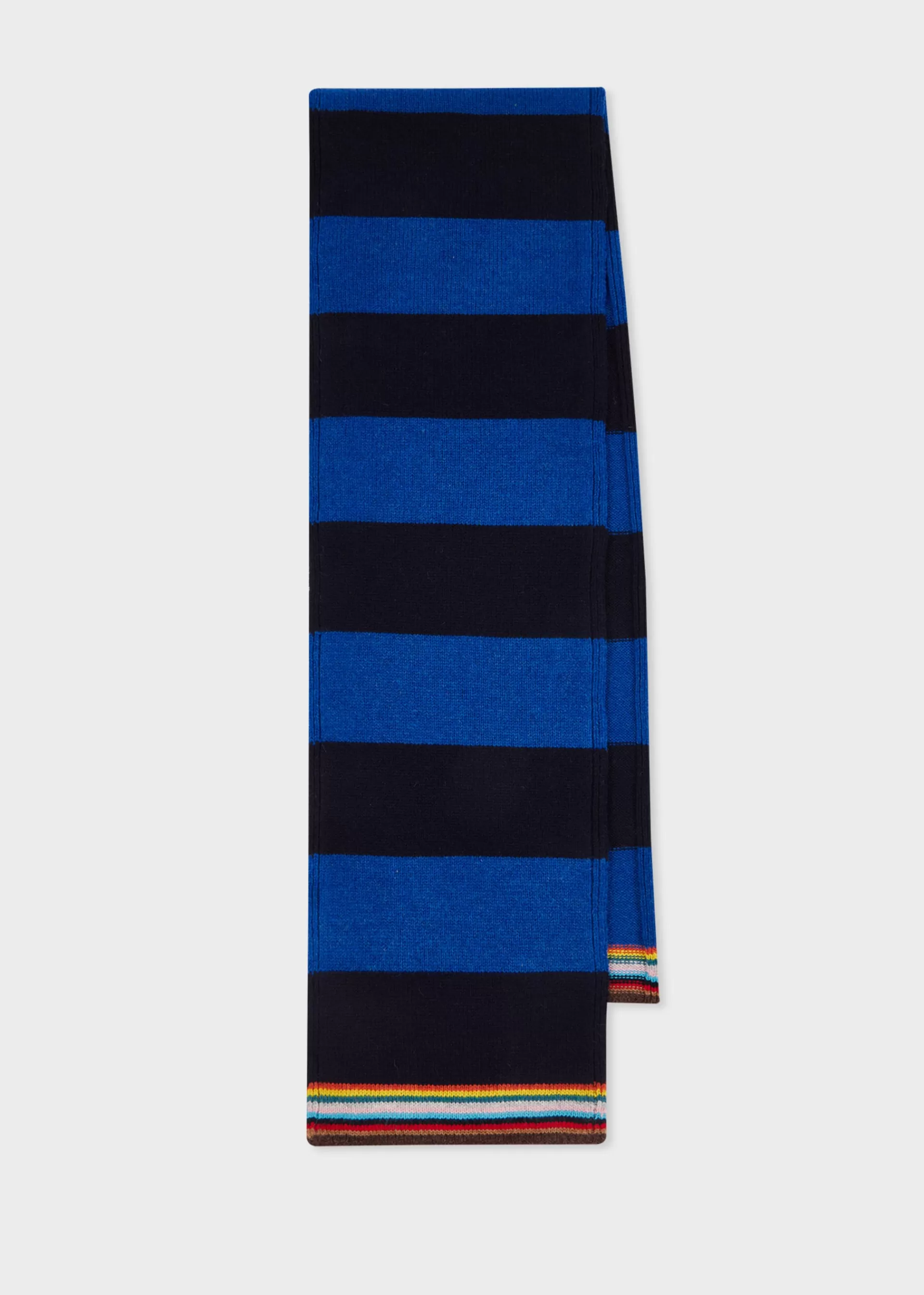 and Blue Block Stripe Scarf with 'Signature Stripe' Trim>Paul Smith Outlet