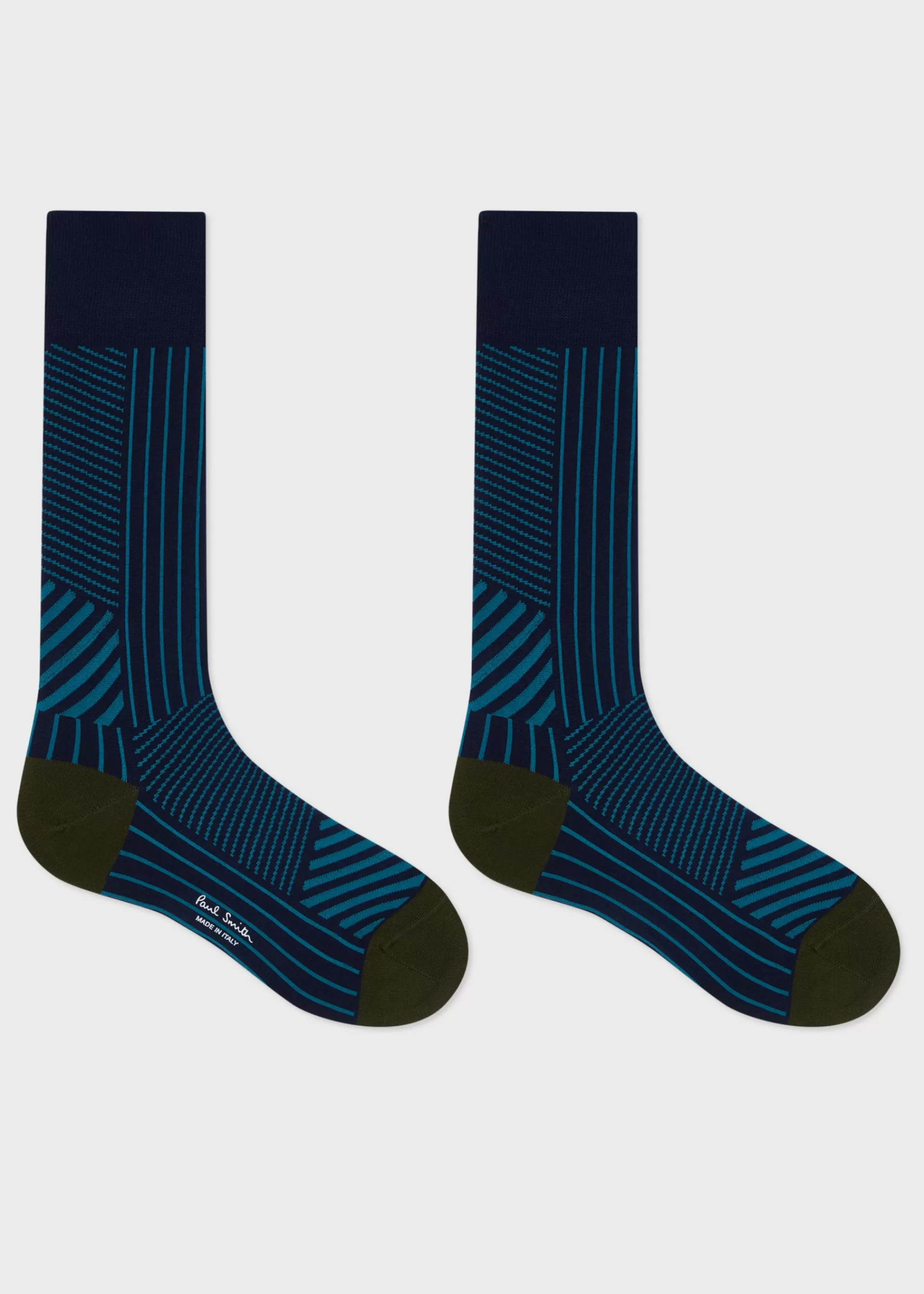 and Green Mixed Stripe Socks>Paul Smith Online