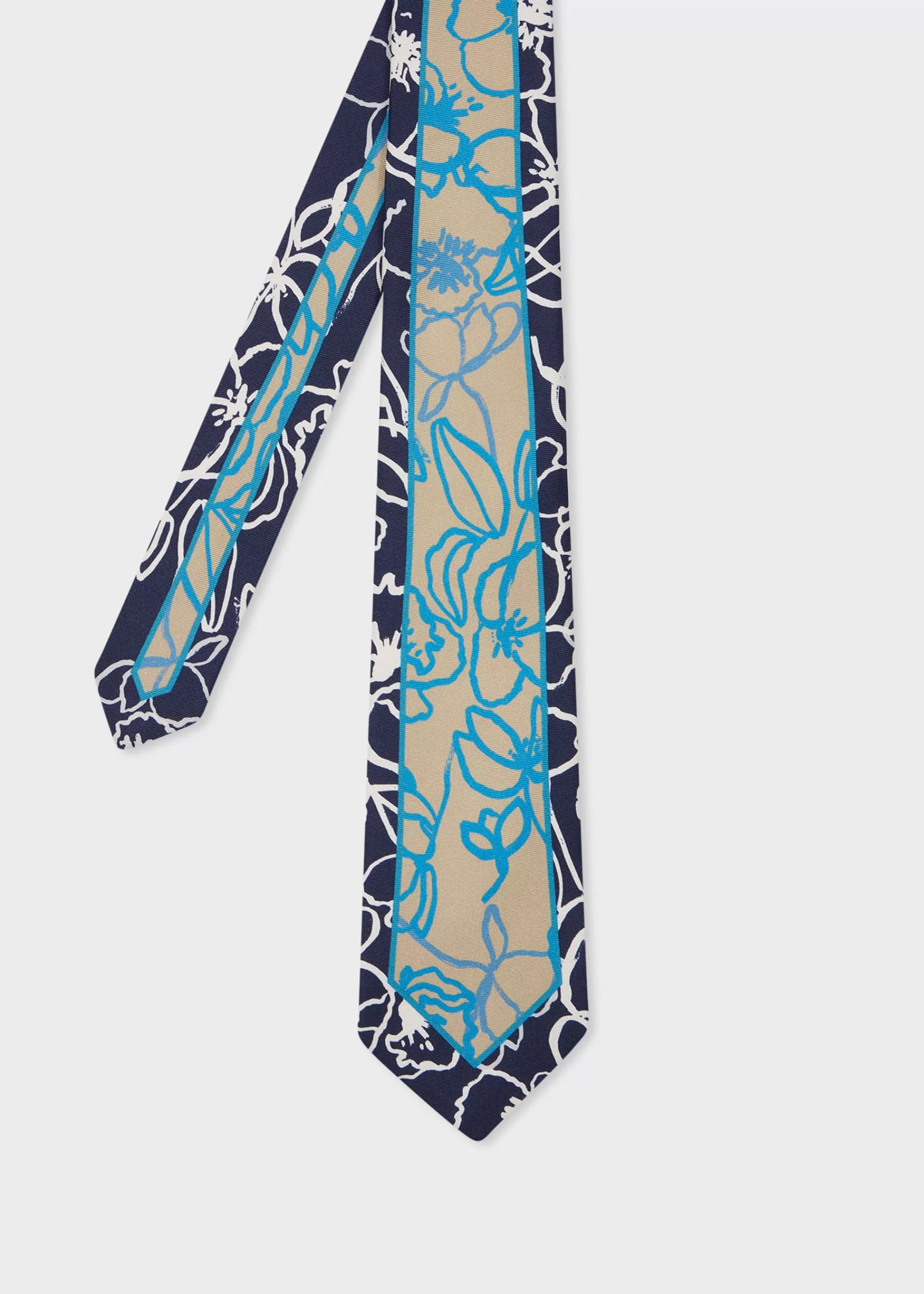 Navy And Grey 'Abstract Collections' Silk Tie>Paul Smith Best