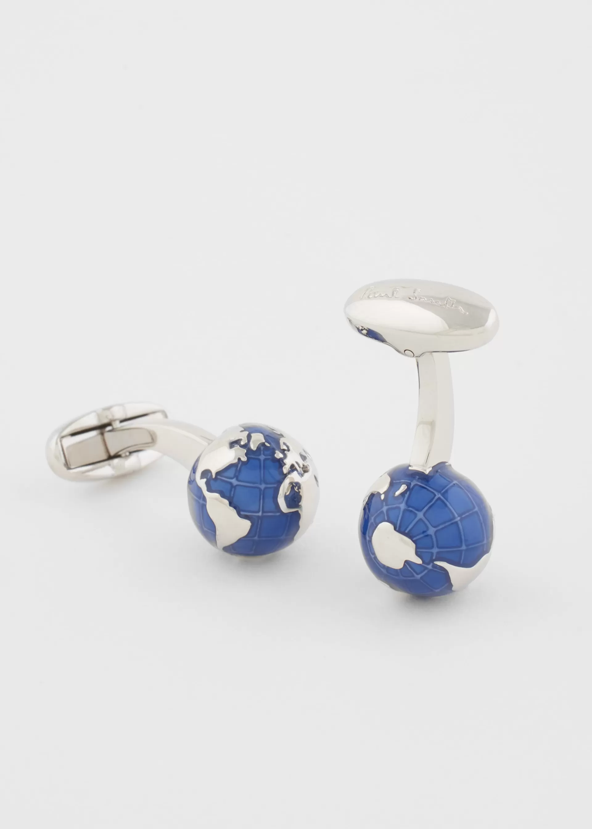 Navy and Silver 'Globe' Cufflinks>Paul Smith Flash Sale