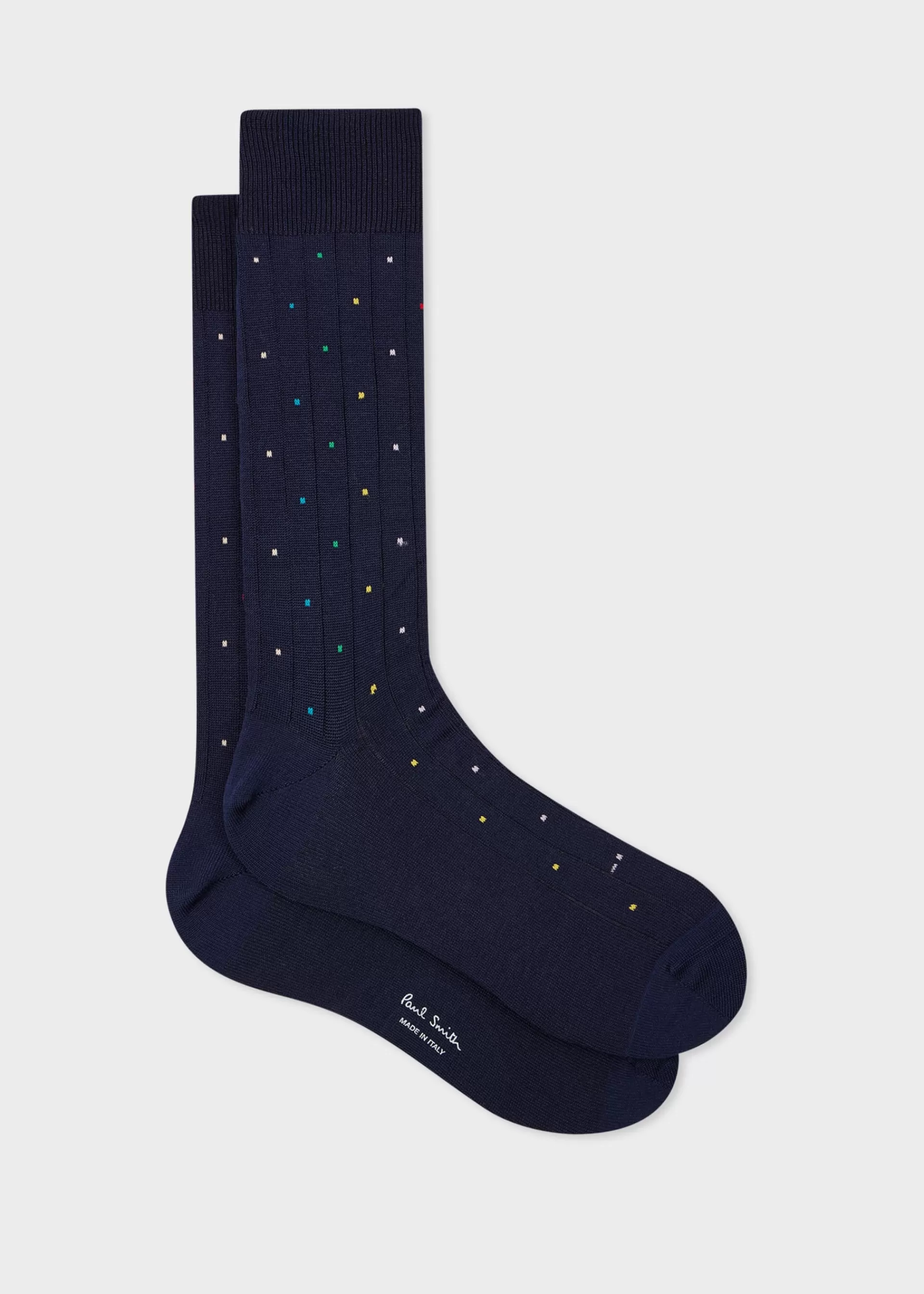 Blue Cotton-Blend Multi Colour Polka Dot Socks>Paul Smith Clearance