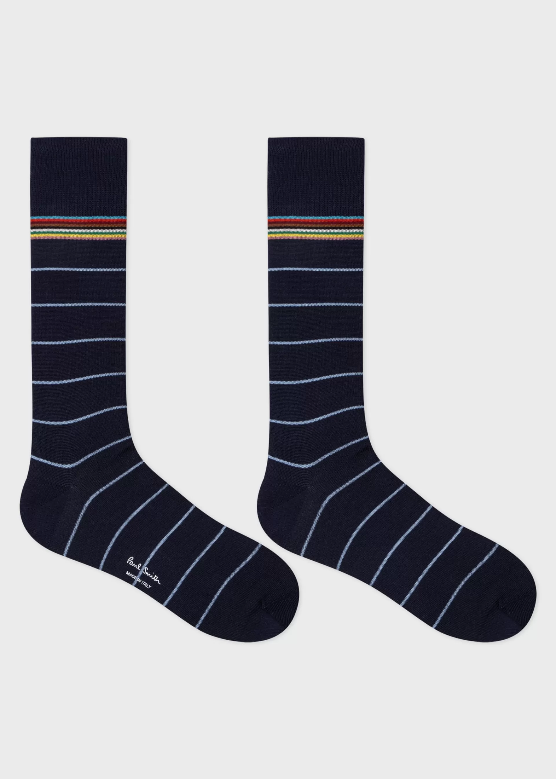 Navy Cotton-Blend Pinstripe Socks>Paul Smith New