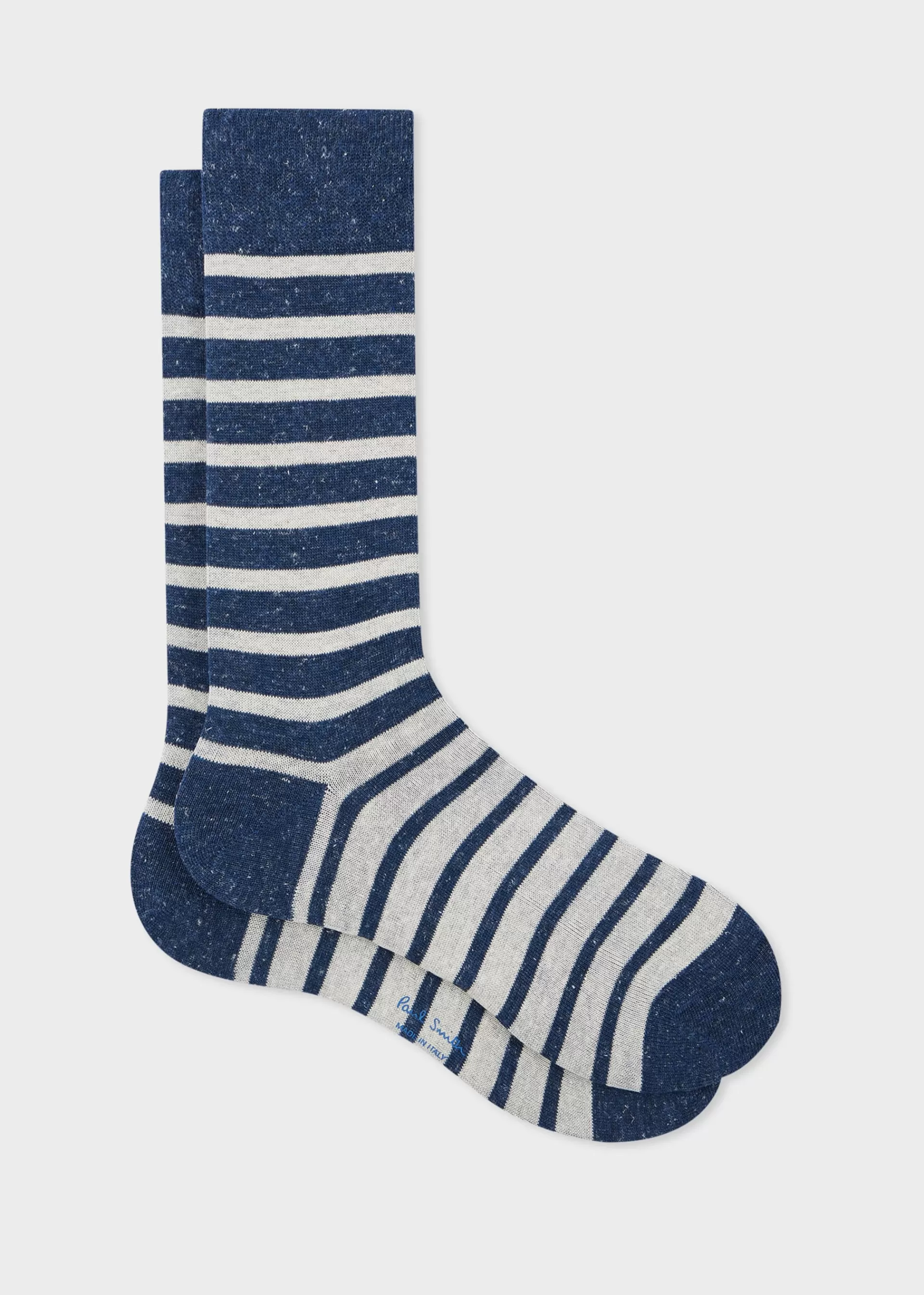 Navy Blue Cotton-Blend Stripe Socks>Paul Smith Shop