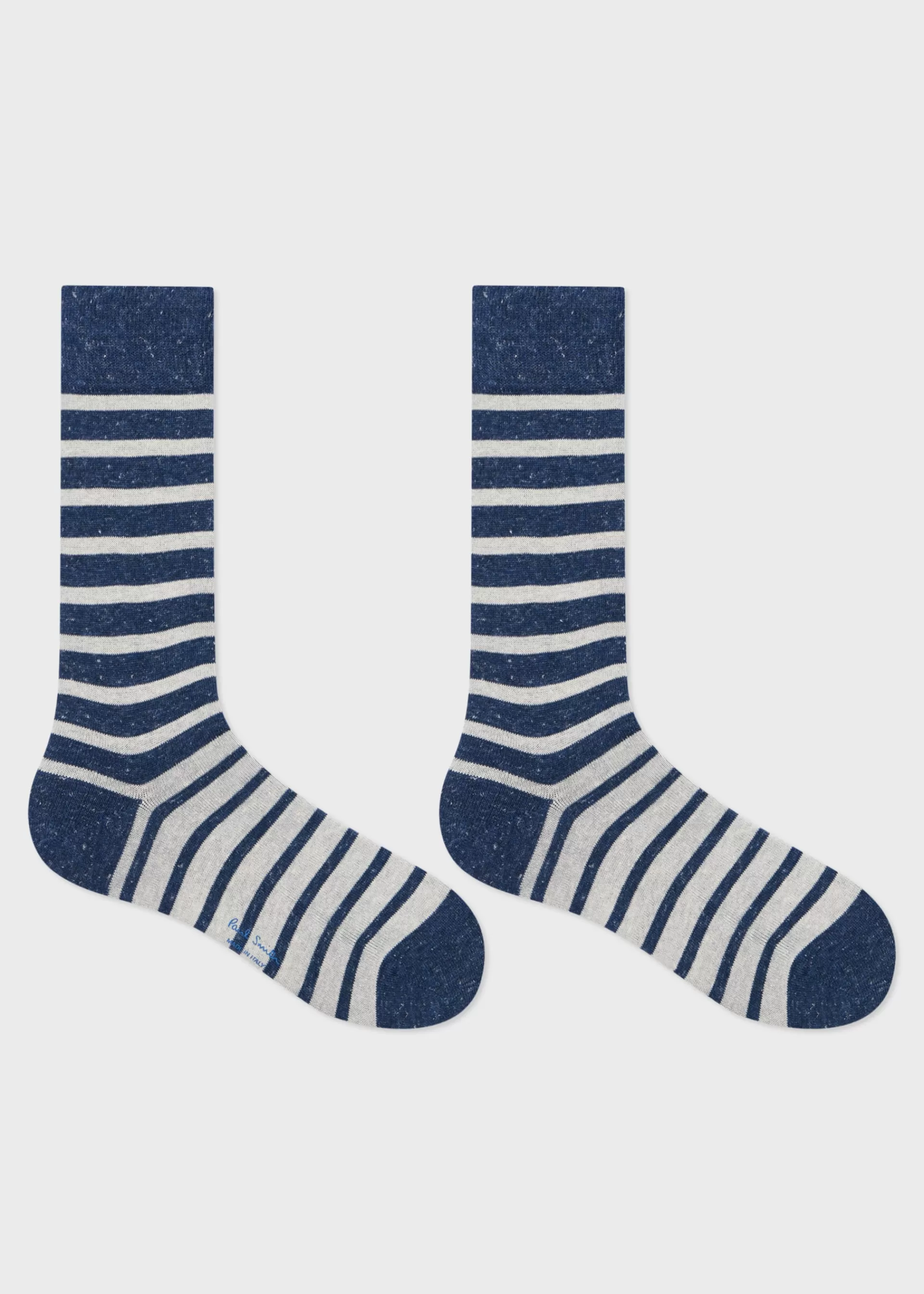 Navy Blue Cotton-Blend Stripe Socks>Paul Smith Shop