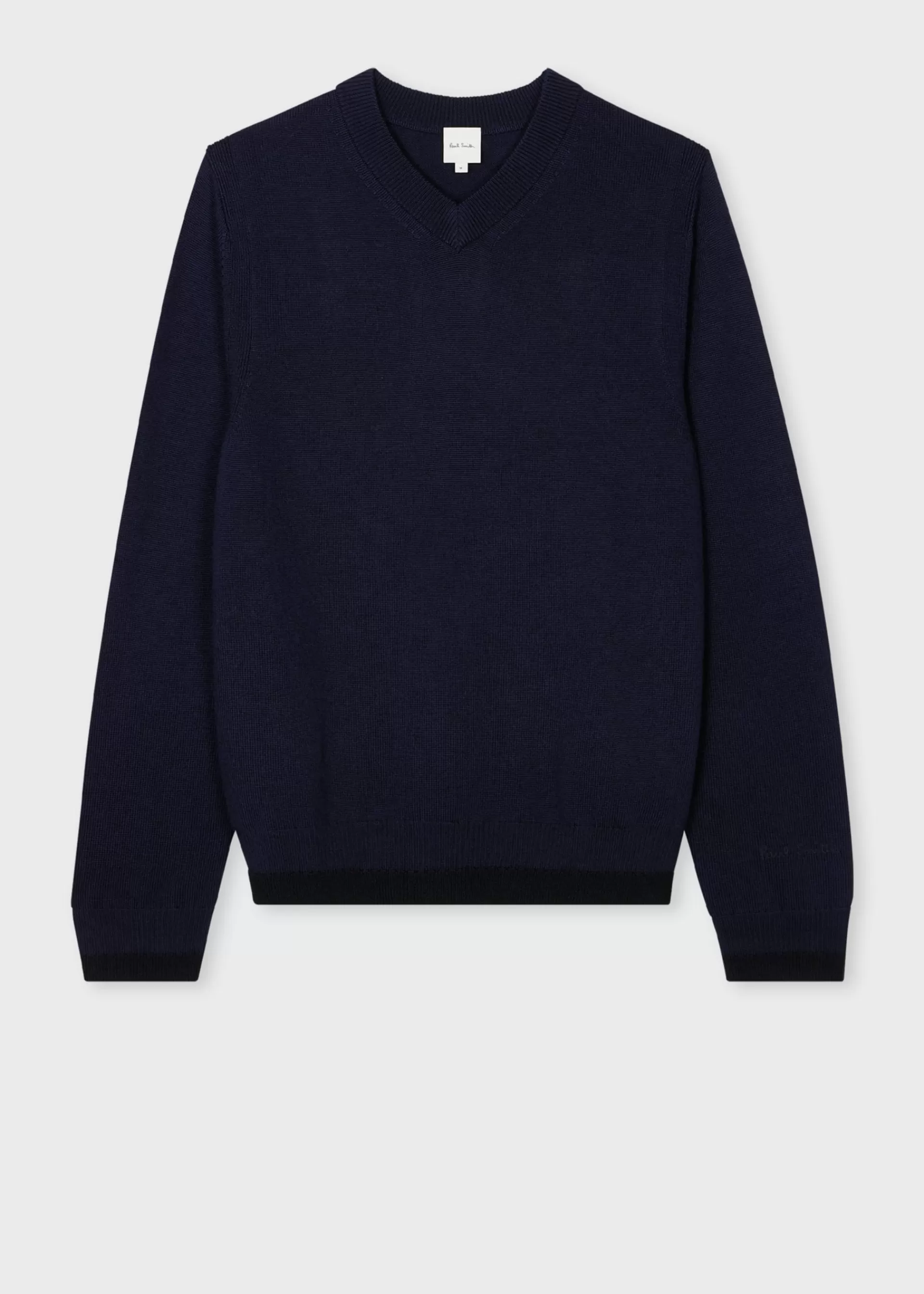 Navy Blue Merino Wool V Neck Sweater>Paul Smith Cheap