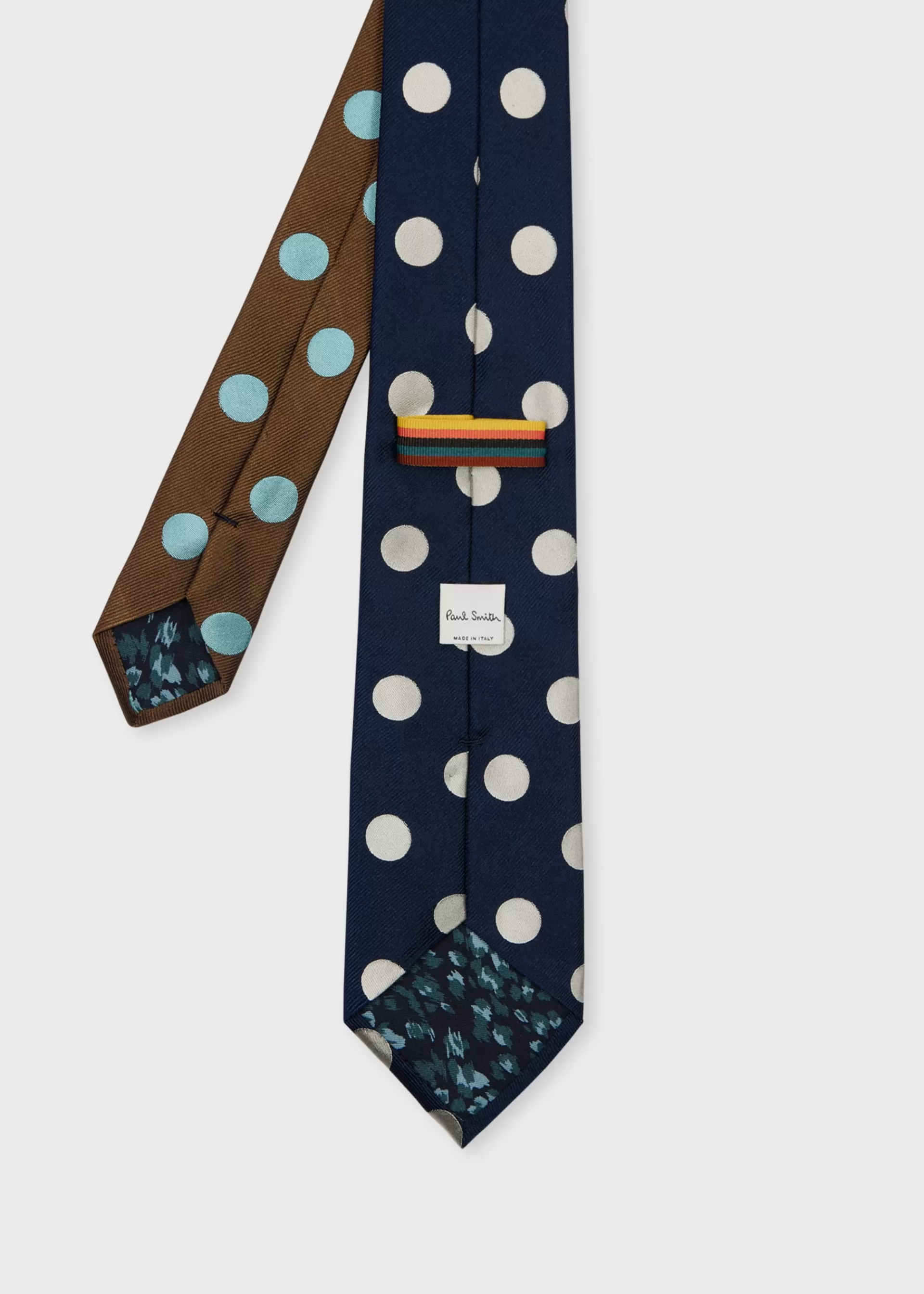 Navy Blue Silk Polka Dot Contrast Tie>Paul Smith Cheap