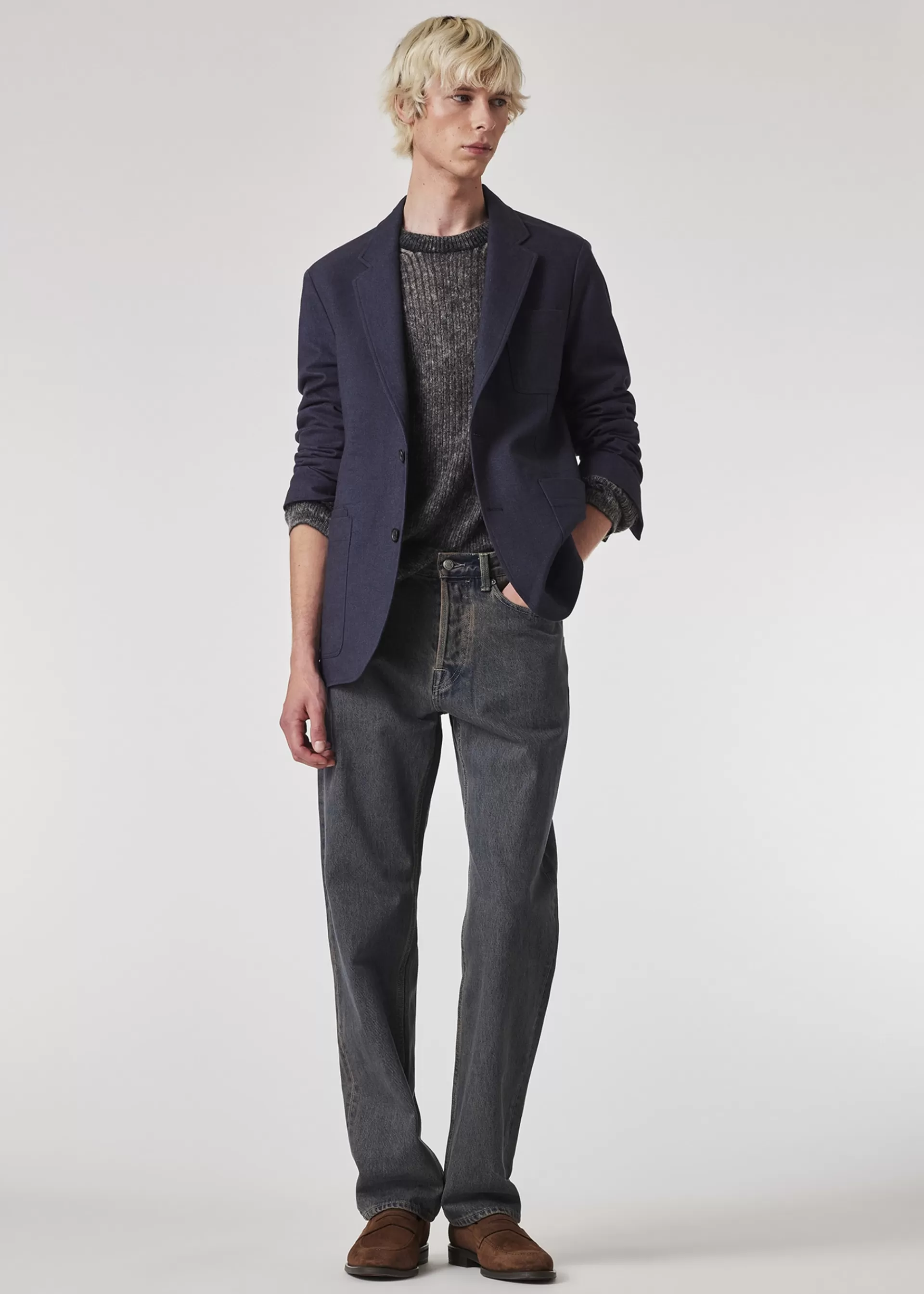 Navy Brushed Twill Two Button Blazer>Paul Smith Outlet