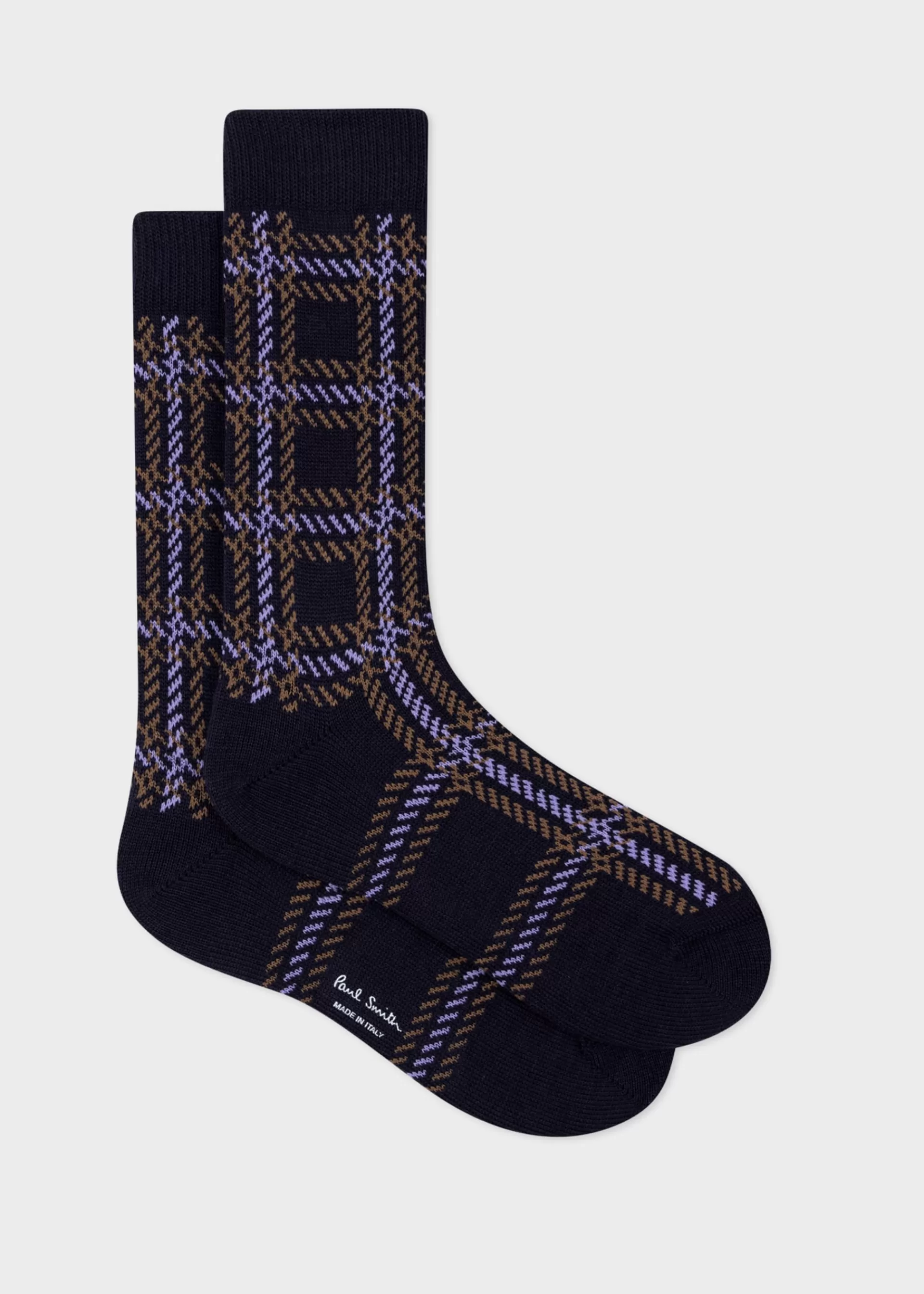 Cotton And Wool-Blend Check Socks>Paul Smith Cheap