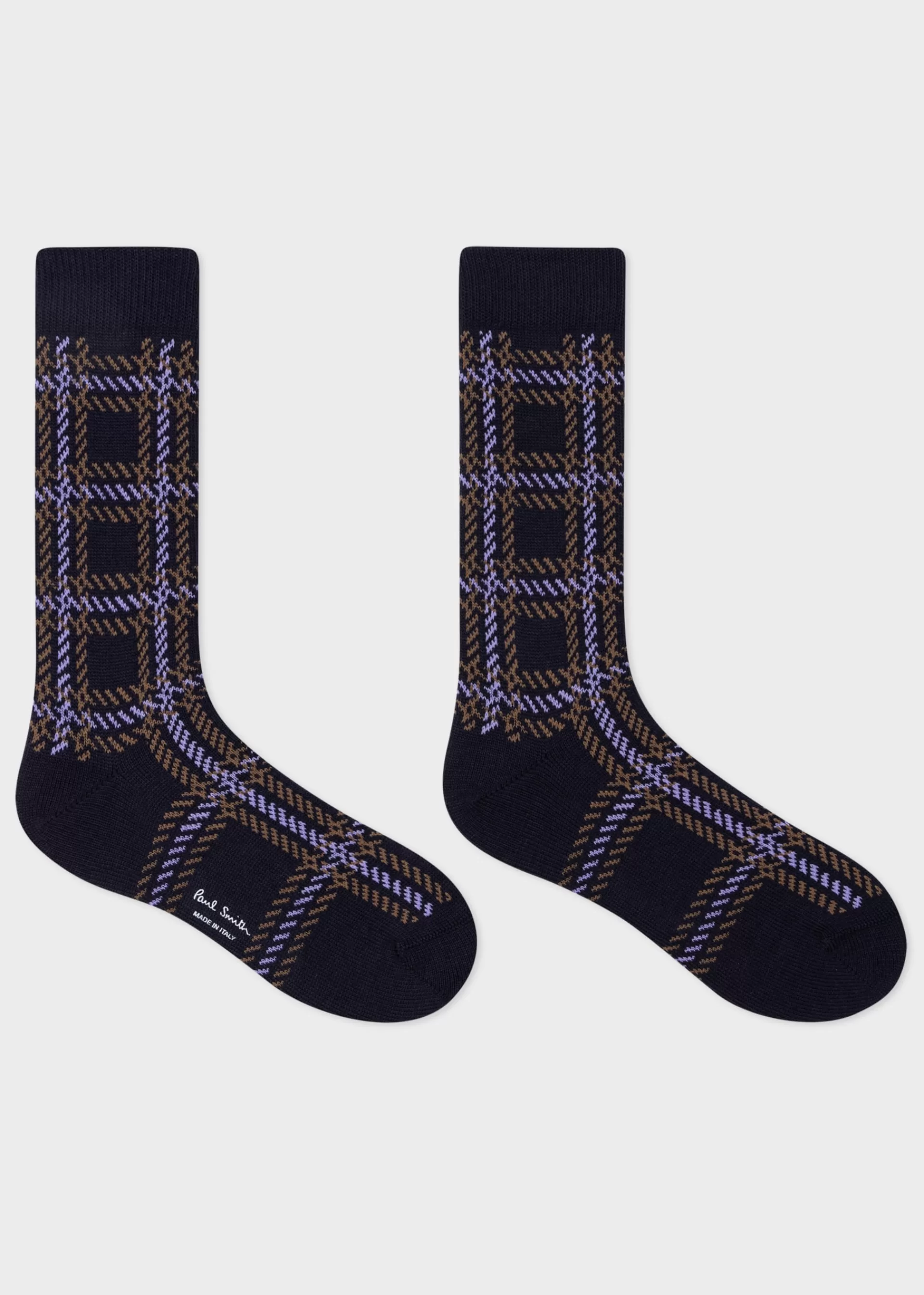 Cotton And Wool-Blend Check Socks>Paul Smith Cheap