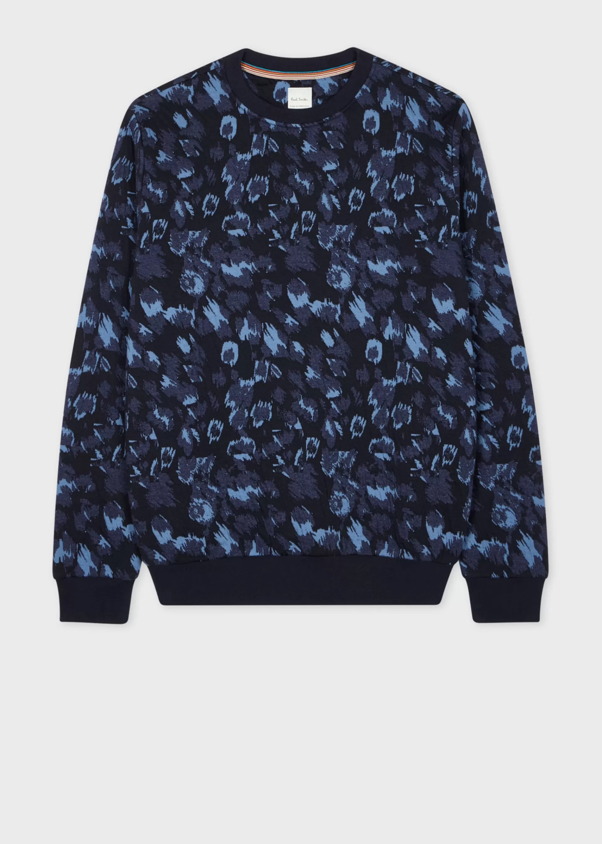 Cotton And Wool-Blend Leopard Jacquard Sweatshirt>Paul Smith Store