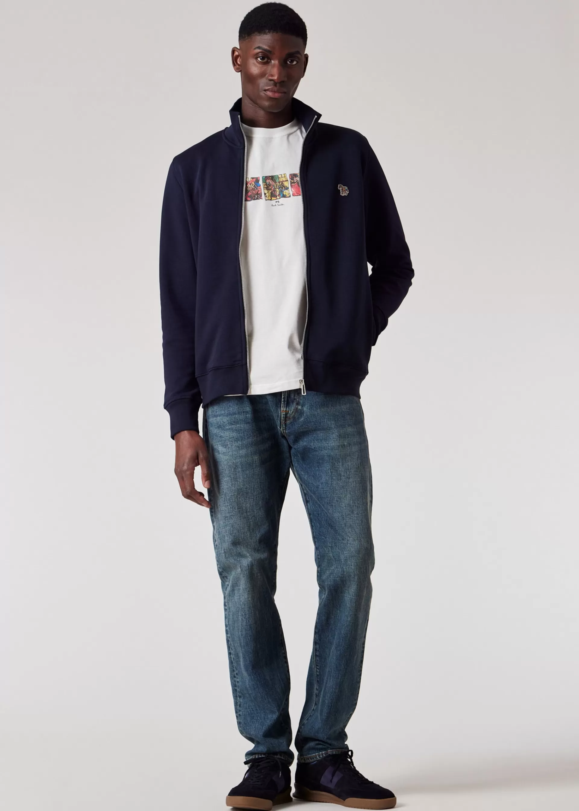 Cotton Zebra Logo Zip Sweatshirt>Paul Smith Best