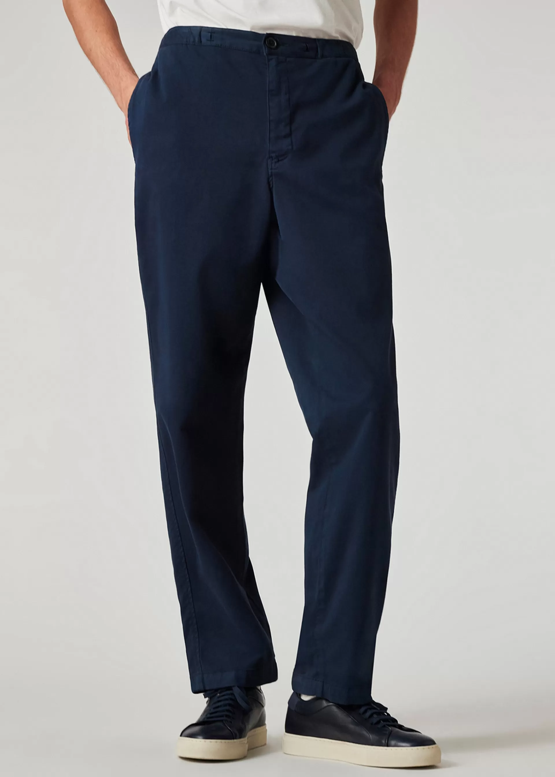 Cotton-Blend Cavalry Twill Drawstring Trousers>Paul Smith Store