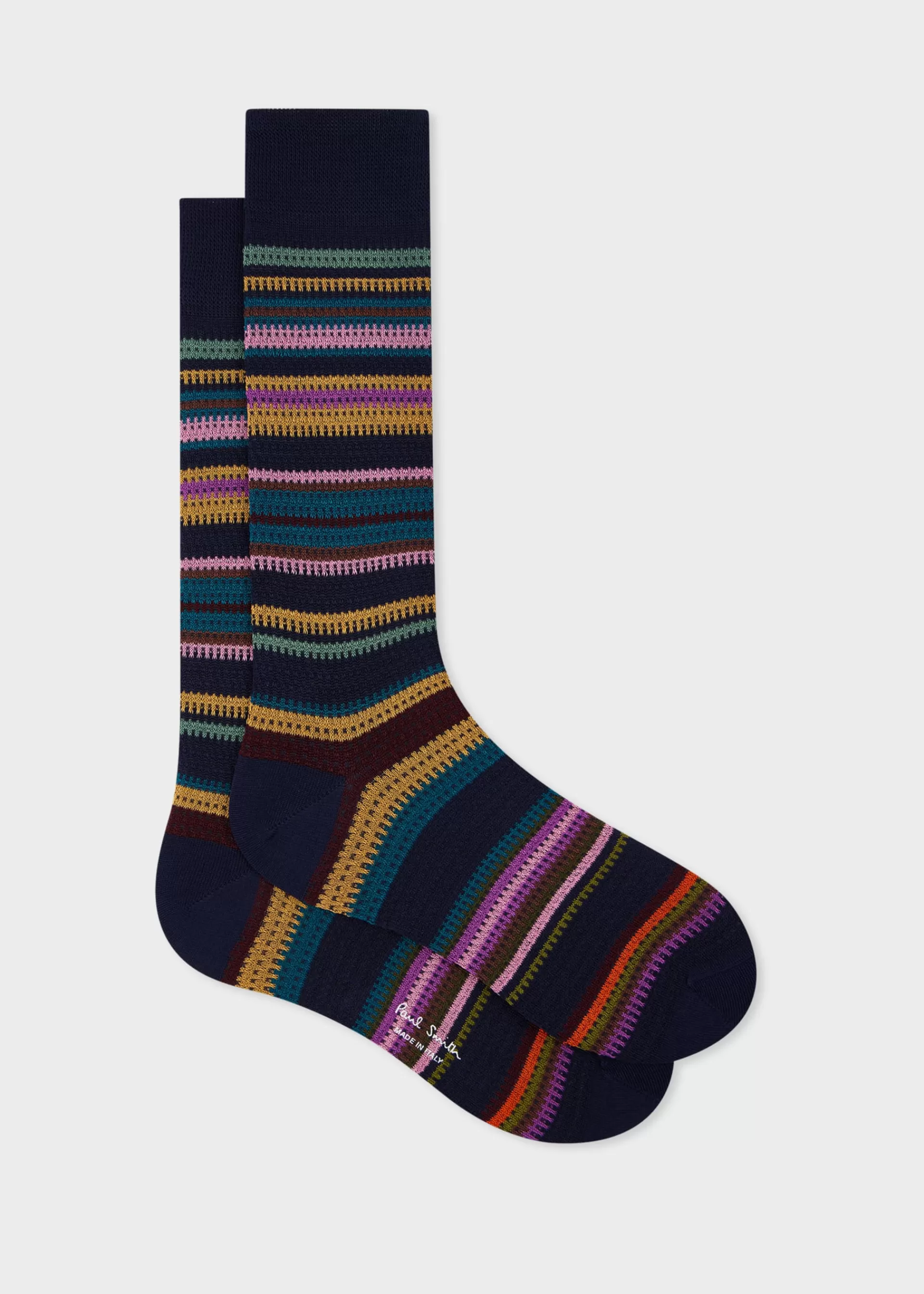 Cotton-Blend Mixed Stripe Socks>Paul Smith Cheap