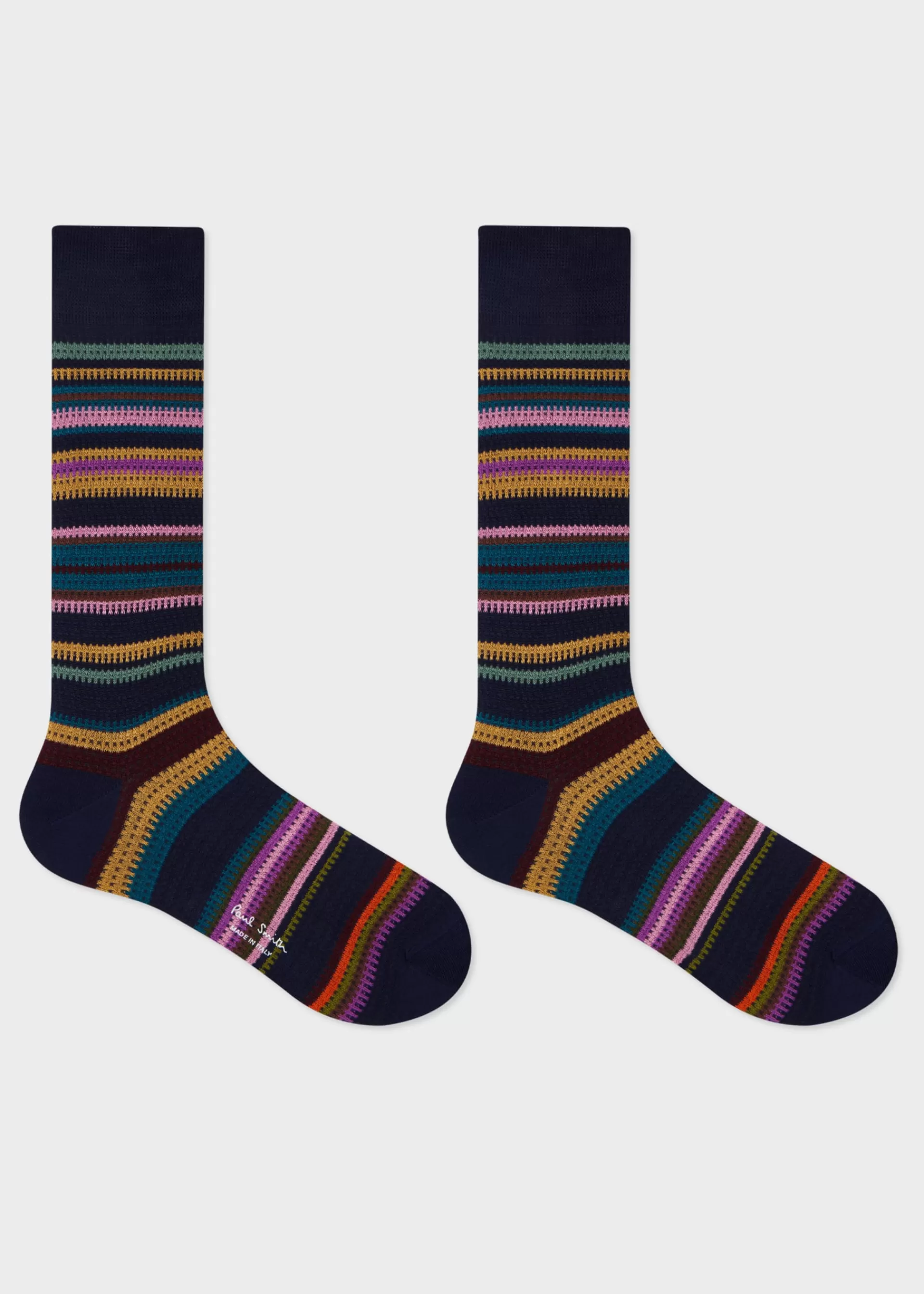 Cotton-Blend Mixed Stripe Socks>Paul Smith Cheap