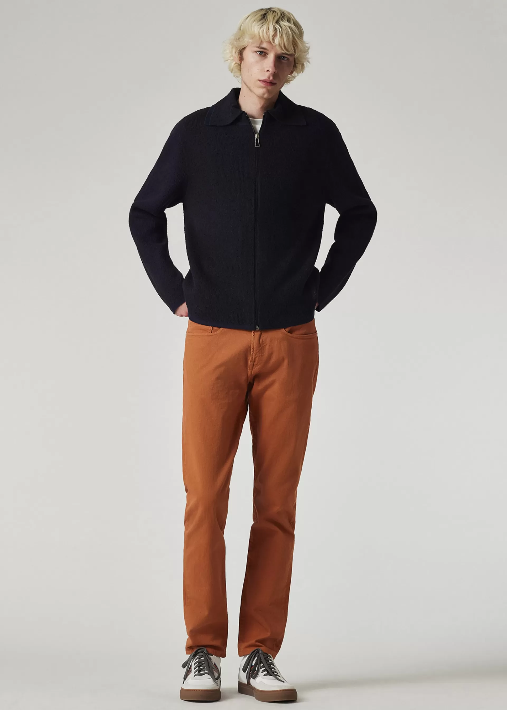 Cotton-Blend Textured Zip Cardigan>Paul Smith Online