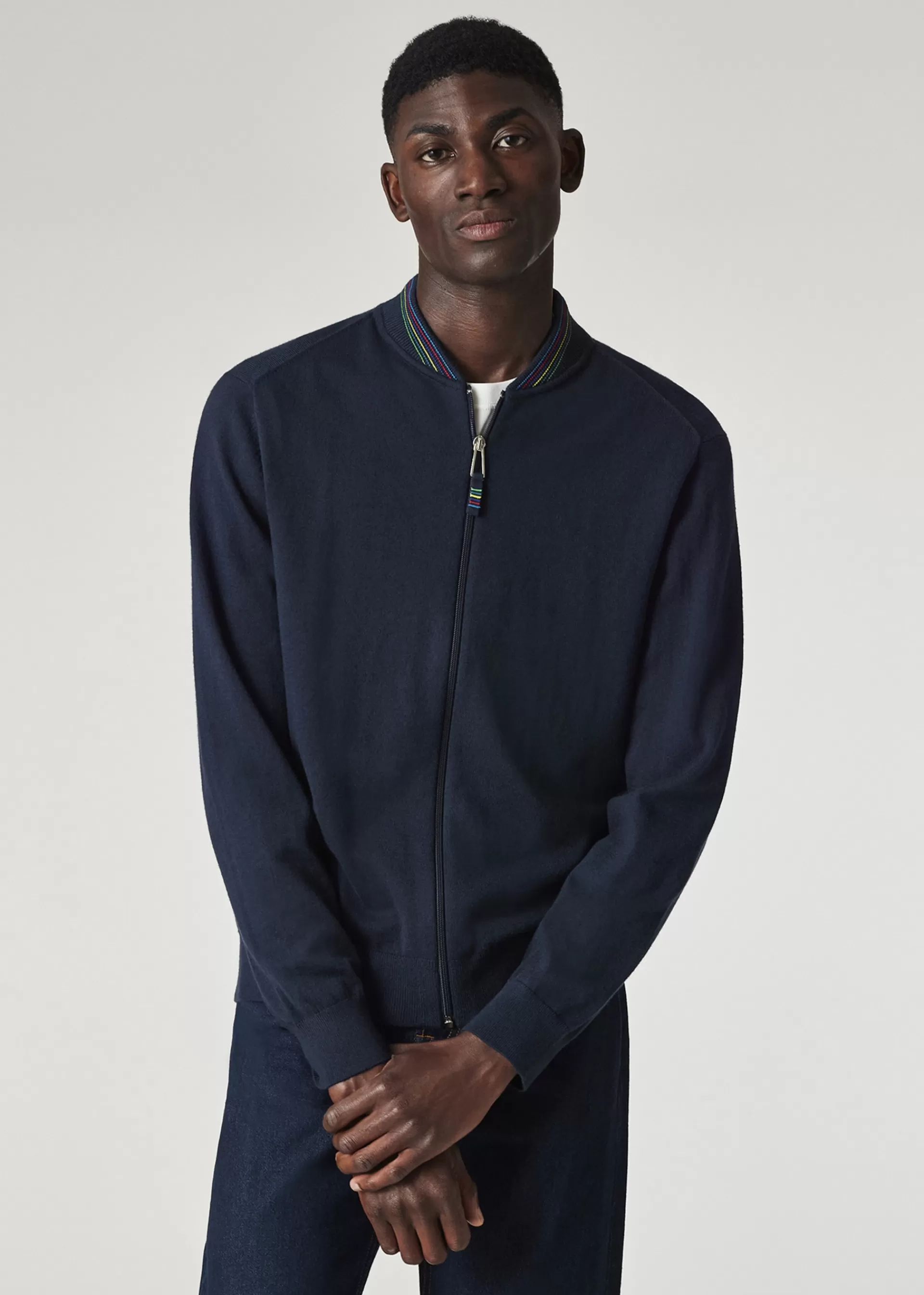 Cotton-Blend Zip-Through Cardigan>Paul Smith Hot