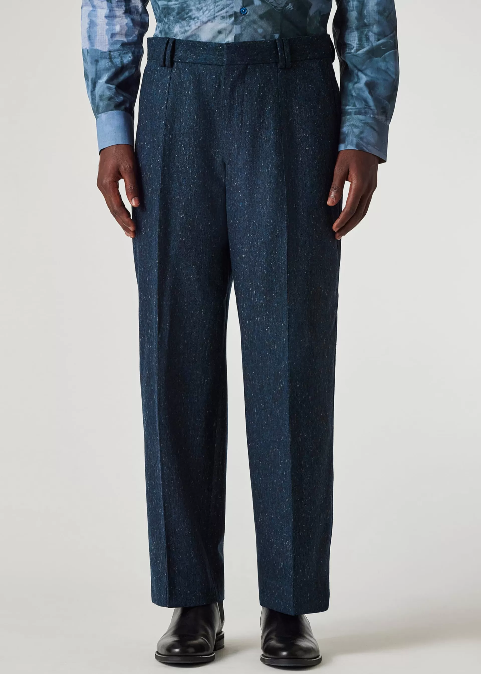 Flecked Wool-Tweed Wide Leg Trousers>Paul Smith Clearance