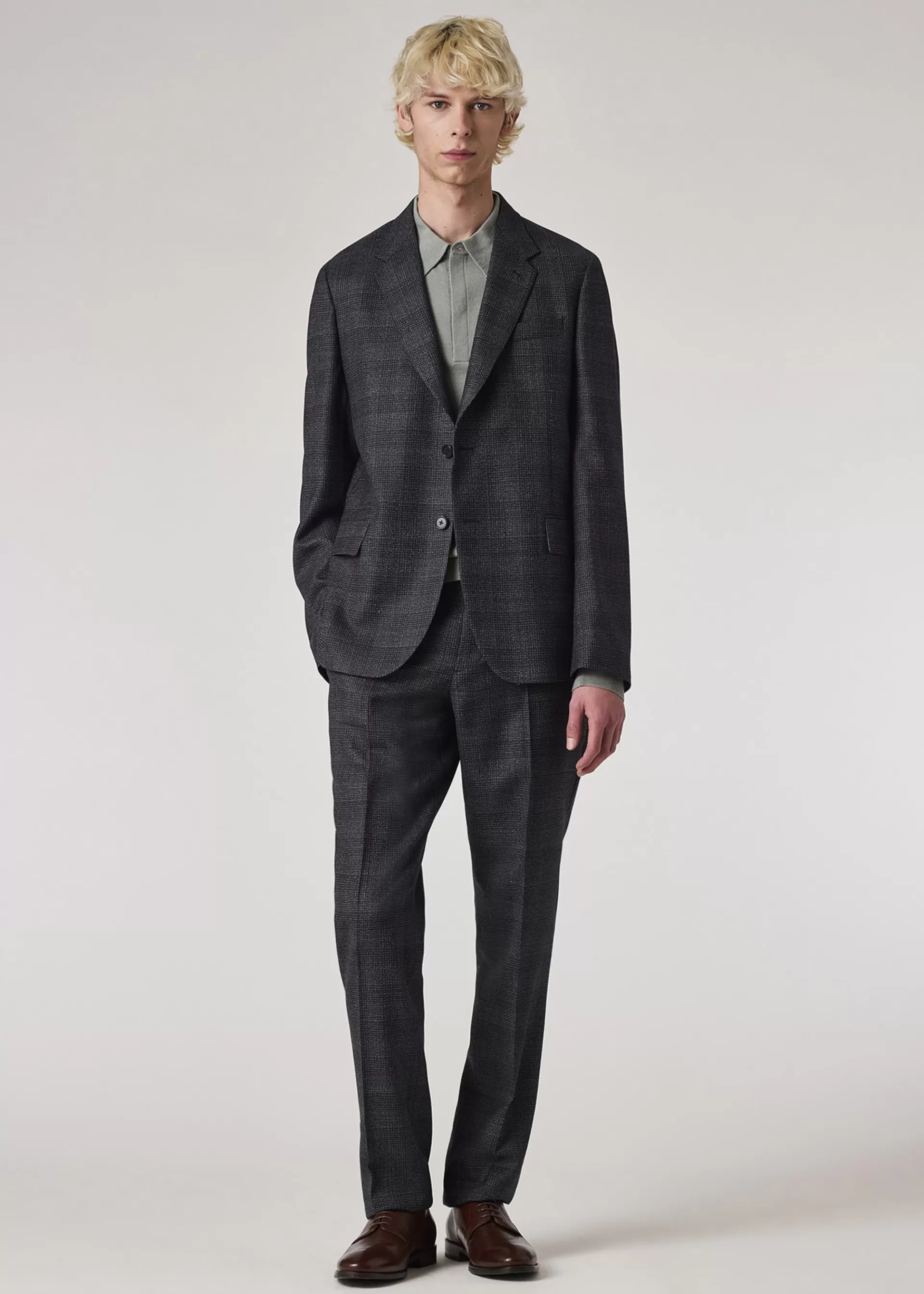 Navy Gingham Check Natural Stretch Wool Suit>Paul Smith Best