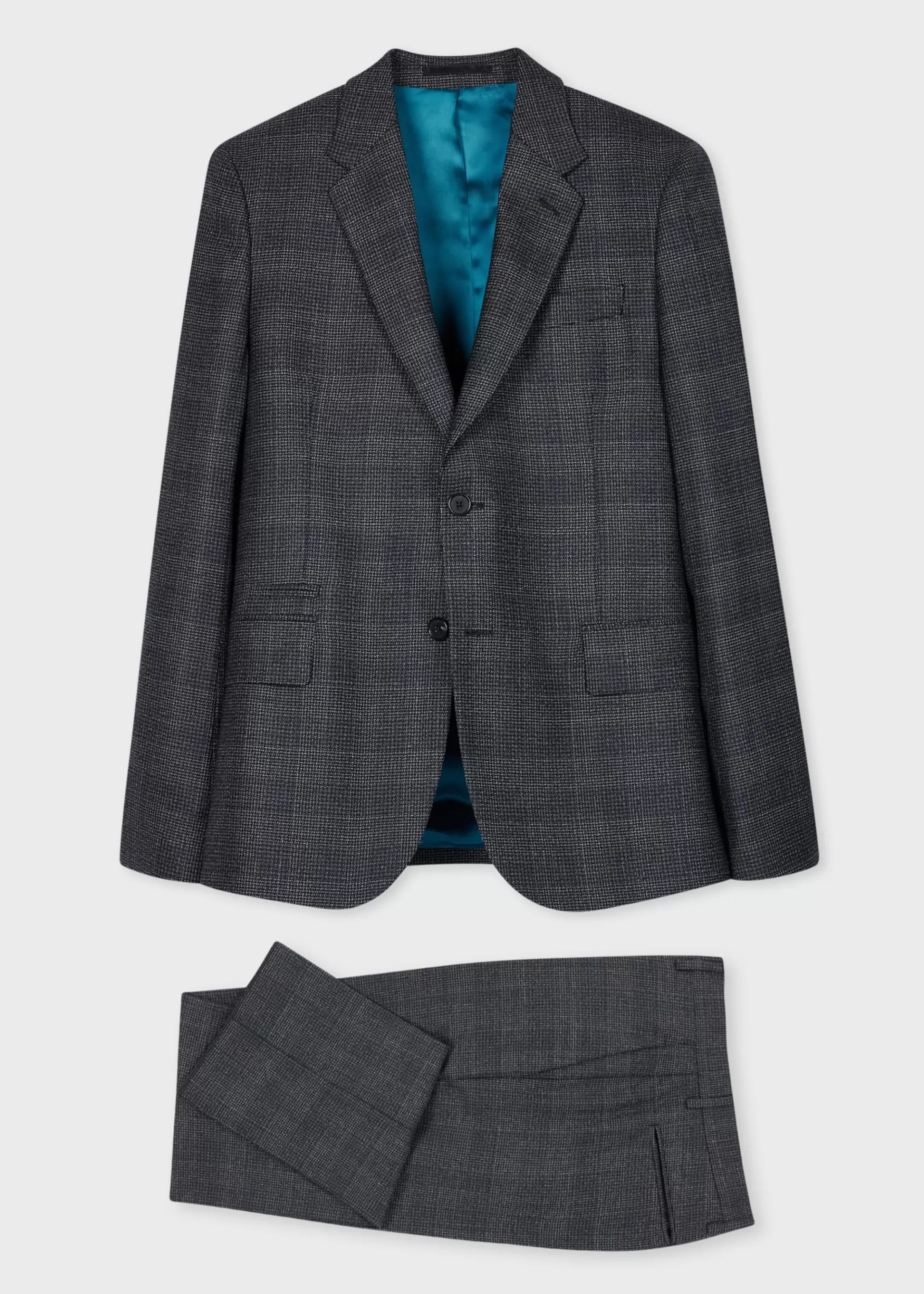 Navy Gingham Check Natural Stretch Wool Suit>Paul Smith Best