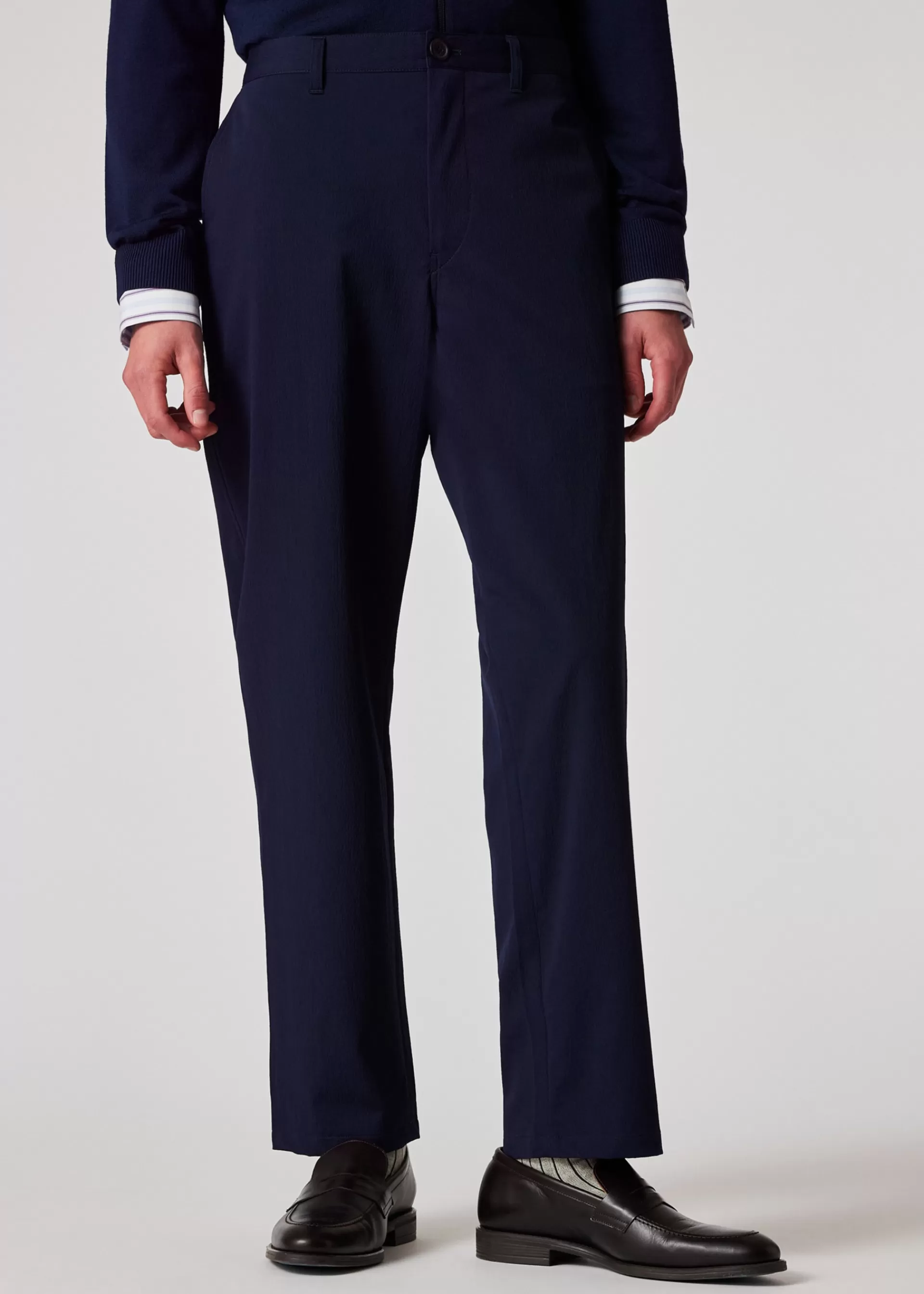 Loose-Fit Seersucker Trousers>Paul Smith Flash Sale