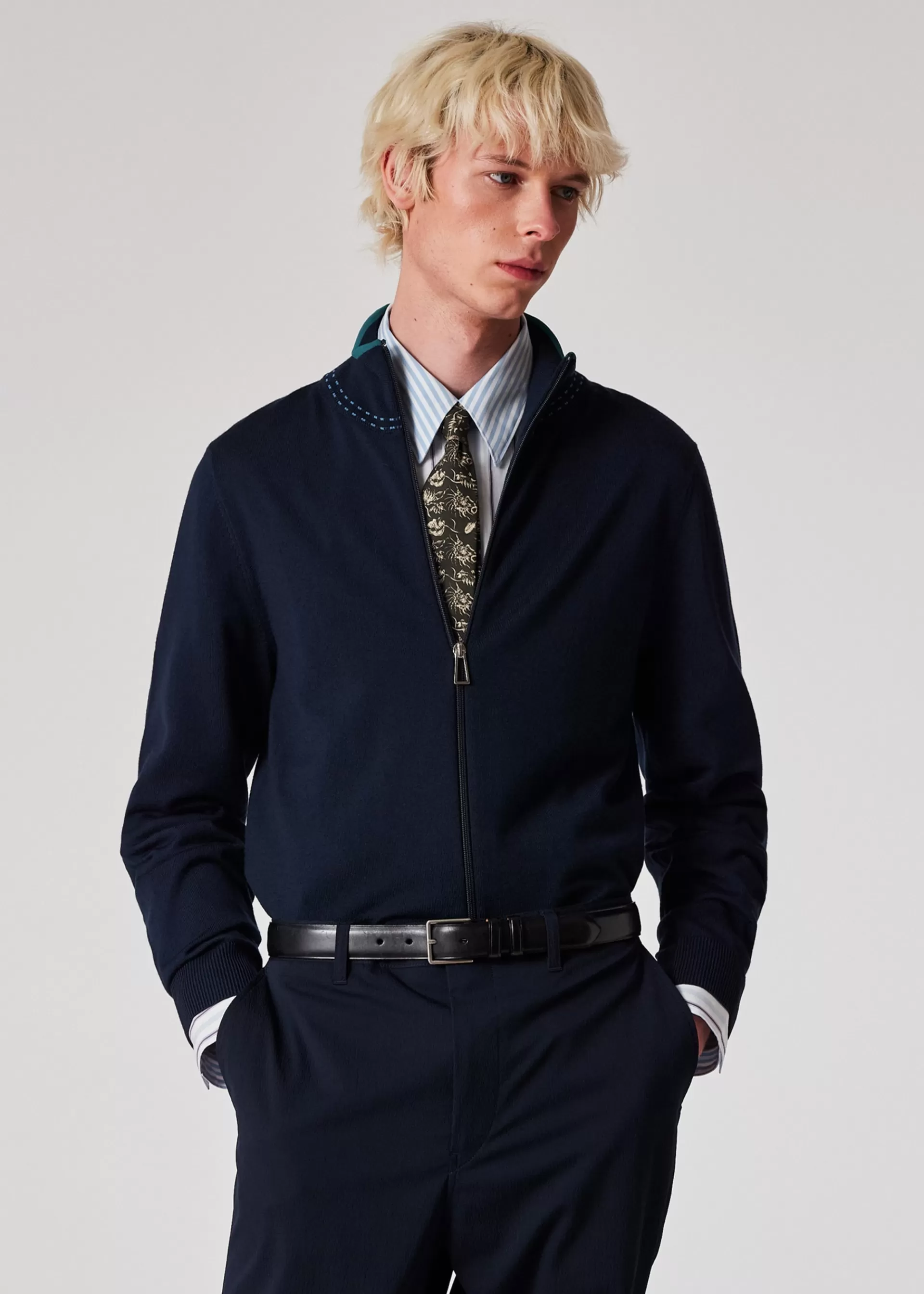 Merino Wool Zip Cardigan>Paul Smith Store