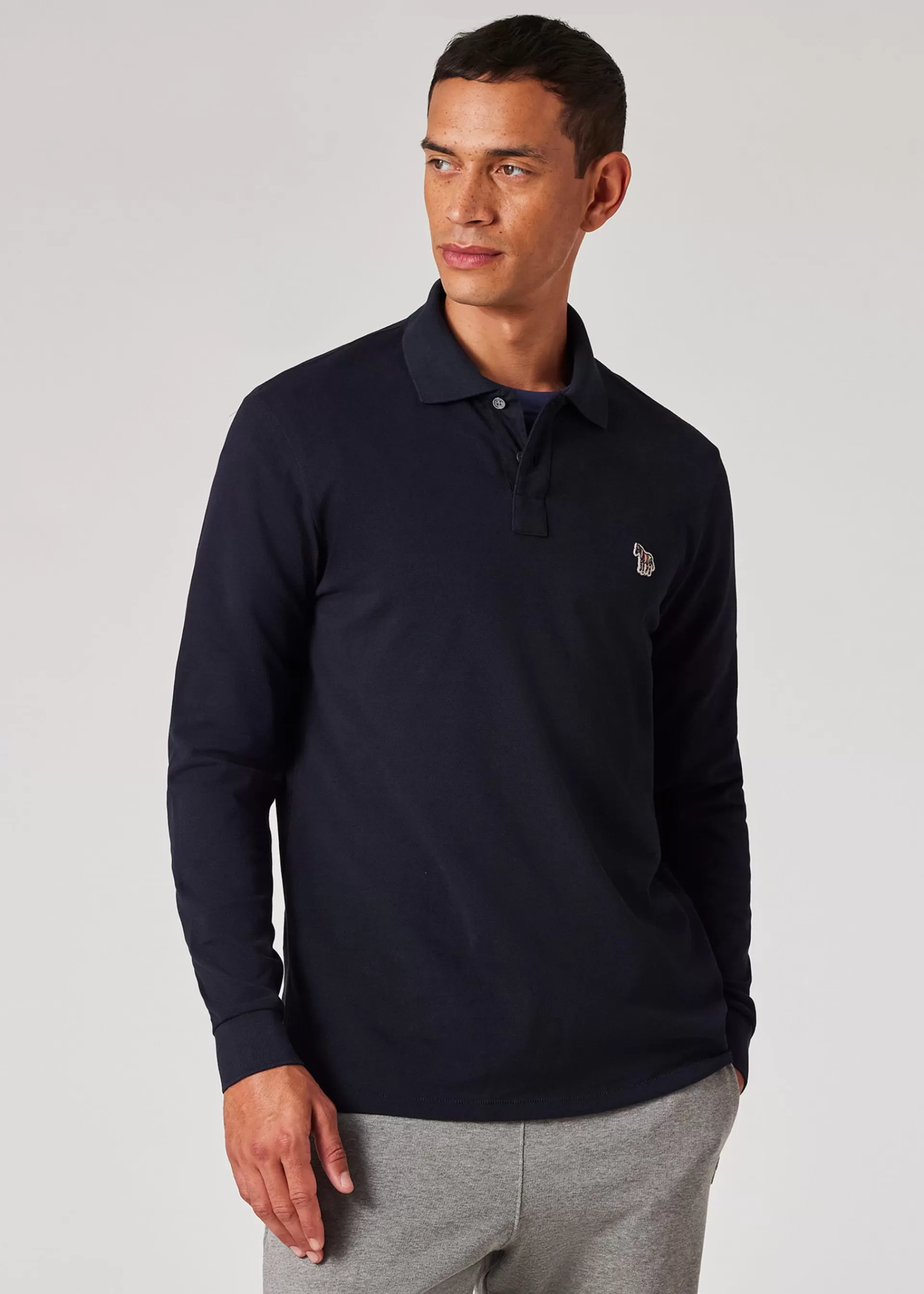 Organic Cotton Zebra Logo Long-Sleeve Polo Shirt>Paul Smith Best Sale