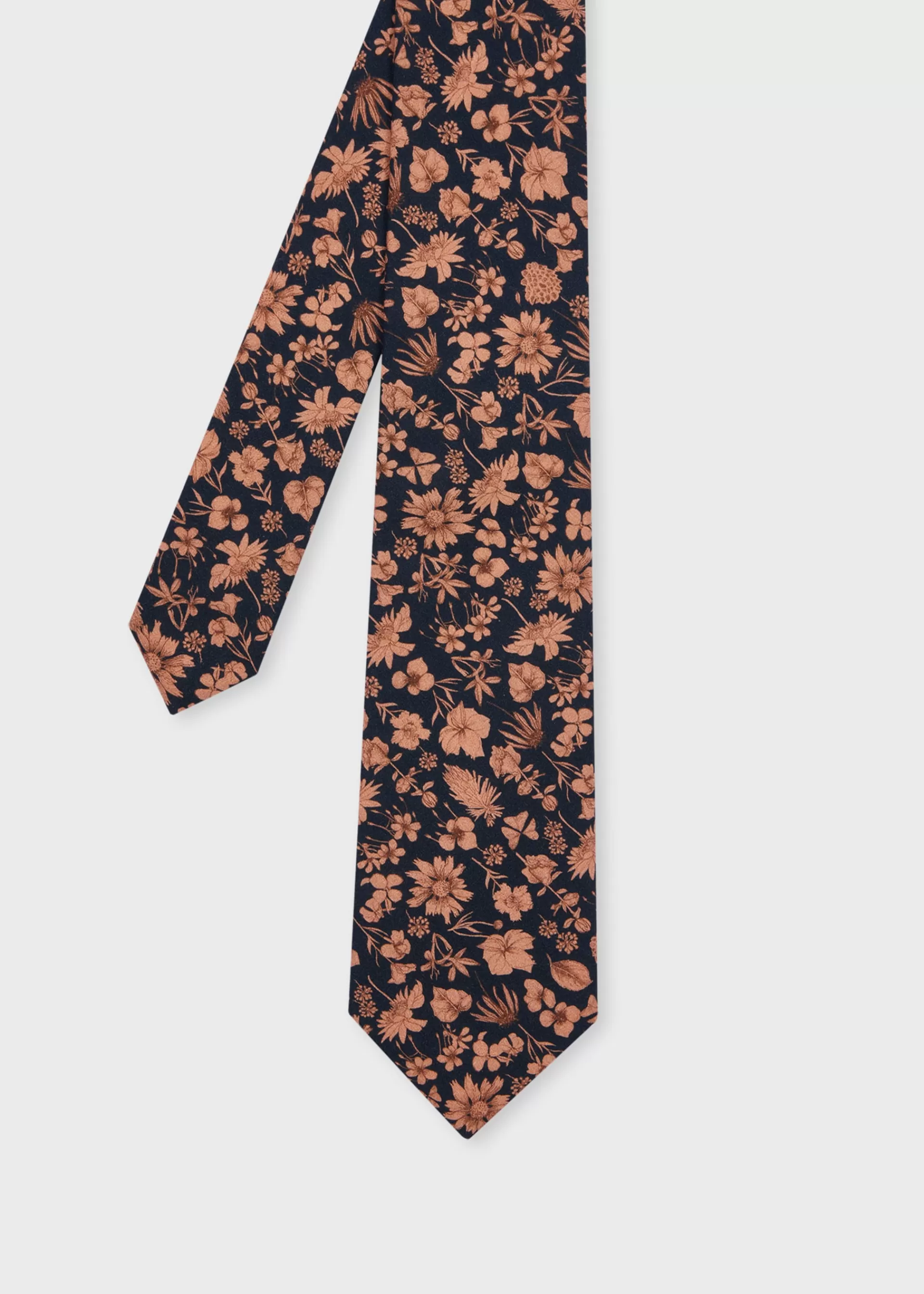 'Pencil Floral' Print Cotton Tie>Paul Smith Fashion