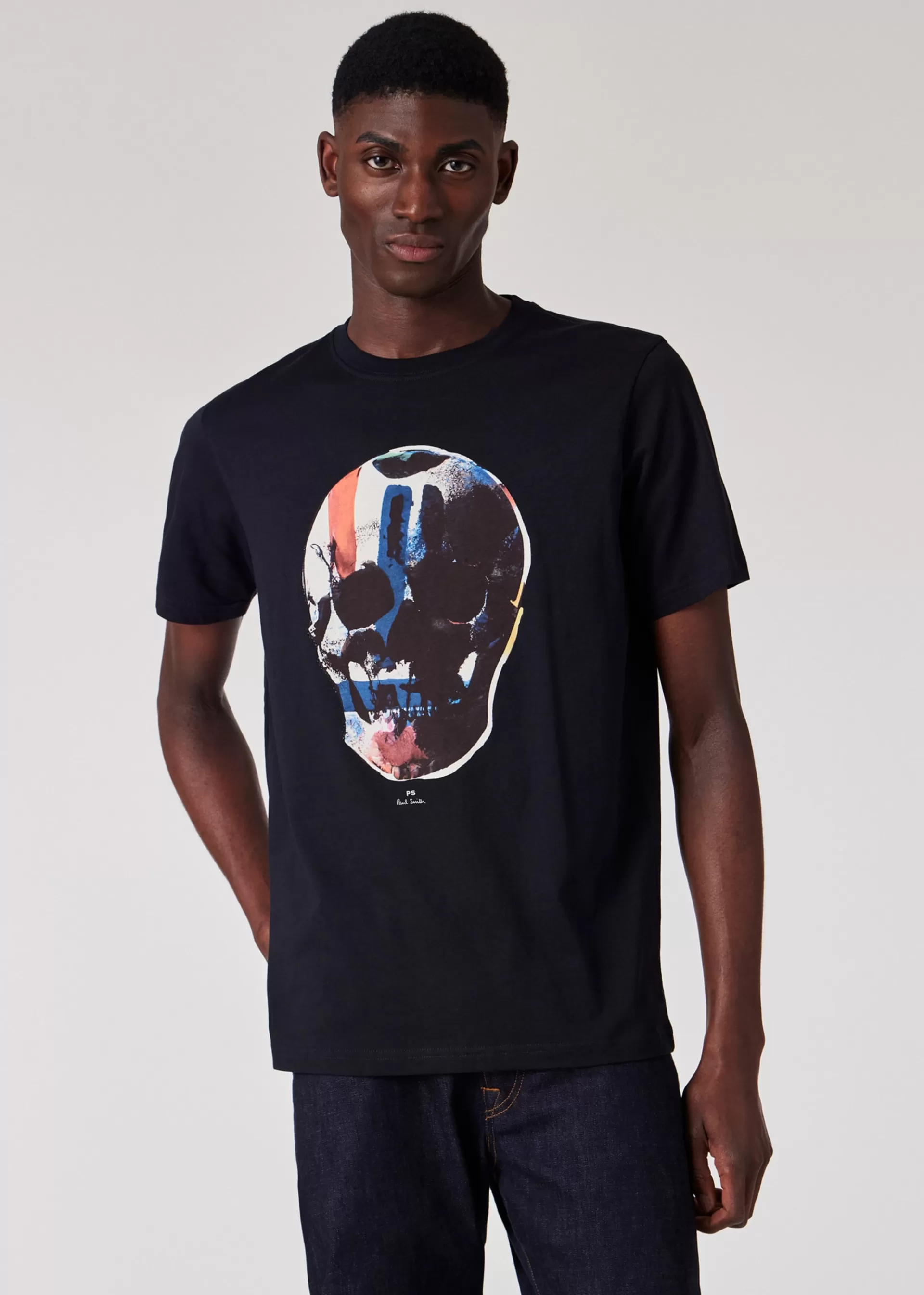 'Red Blue Skull' Print T-Shirt>Paul Smith Store